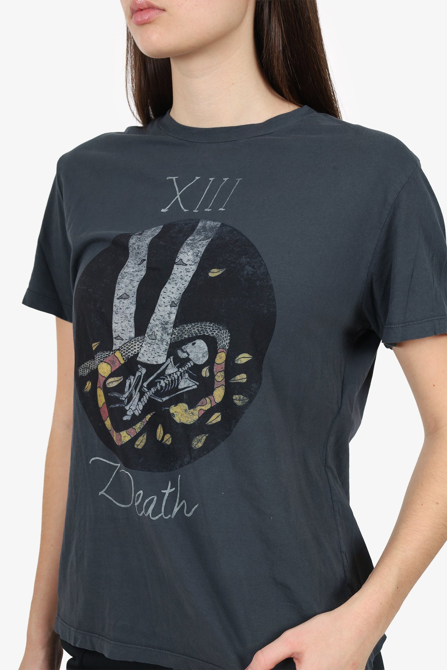 Christian Dior Grey 'X111 Death' Printed T-Shirt Size L