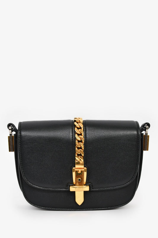Gucci Black Leather Sylvie 1969 Mini Shoulder Bag