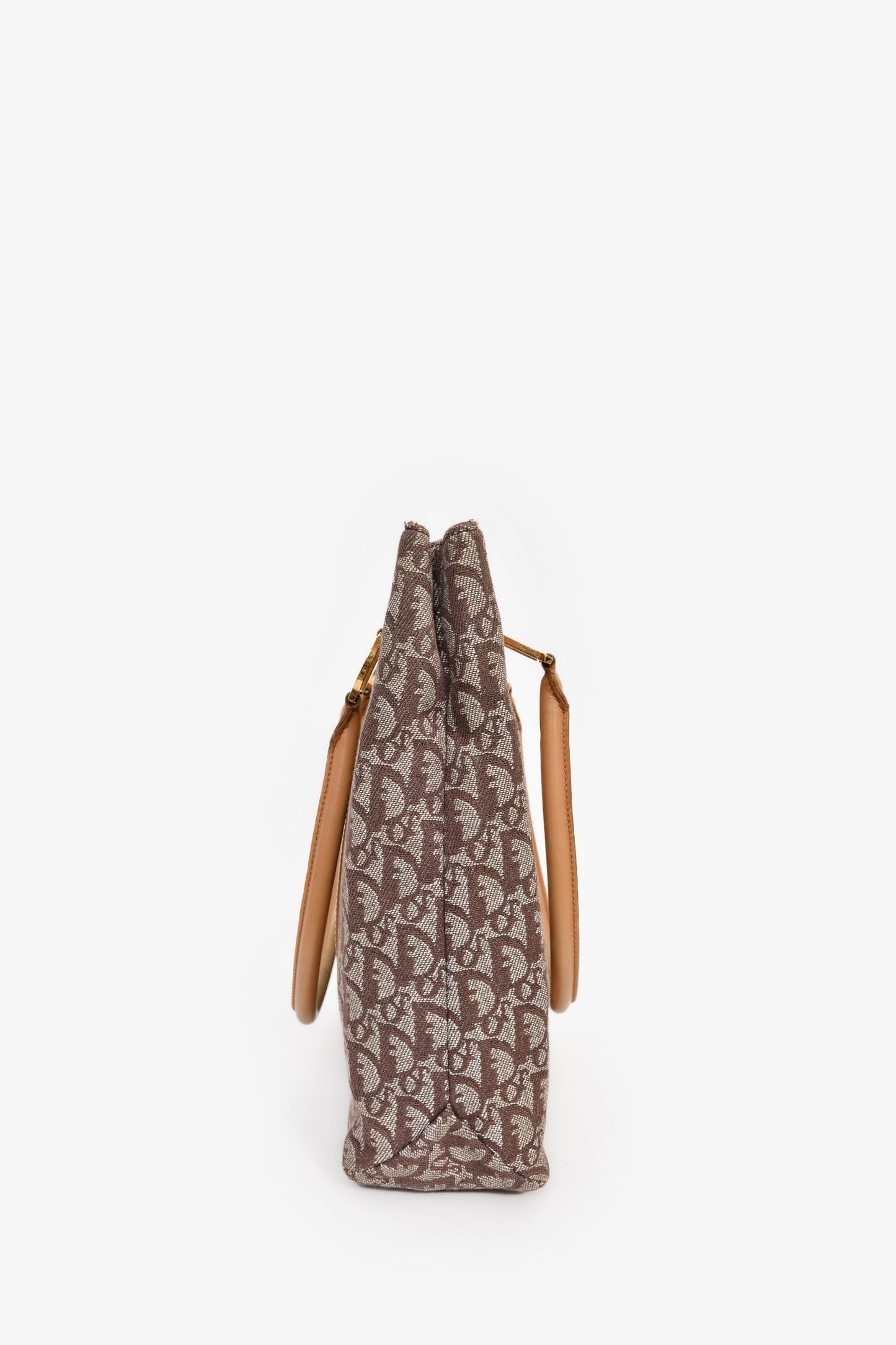 Christian Dior   Brown Canvas Oblique Trotter Tote Bag