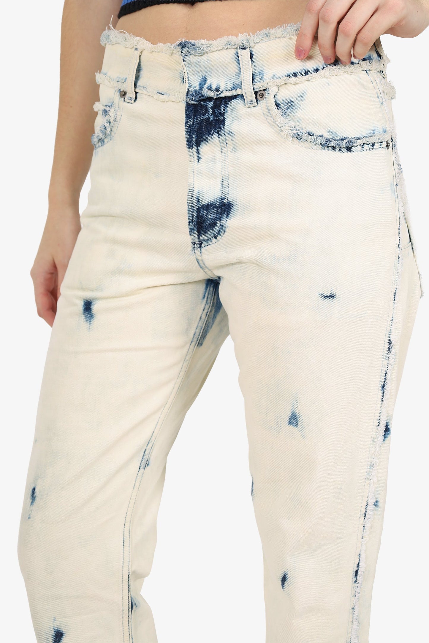 Christian Dior Tie Dye Frayed Edge Jeans Size 34