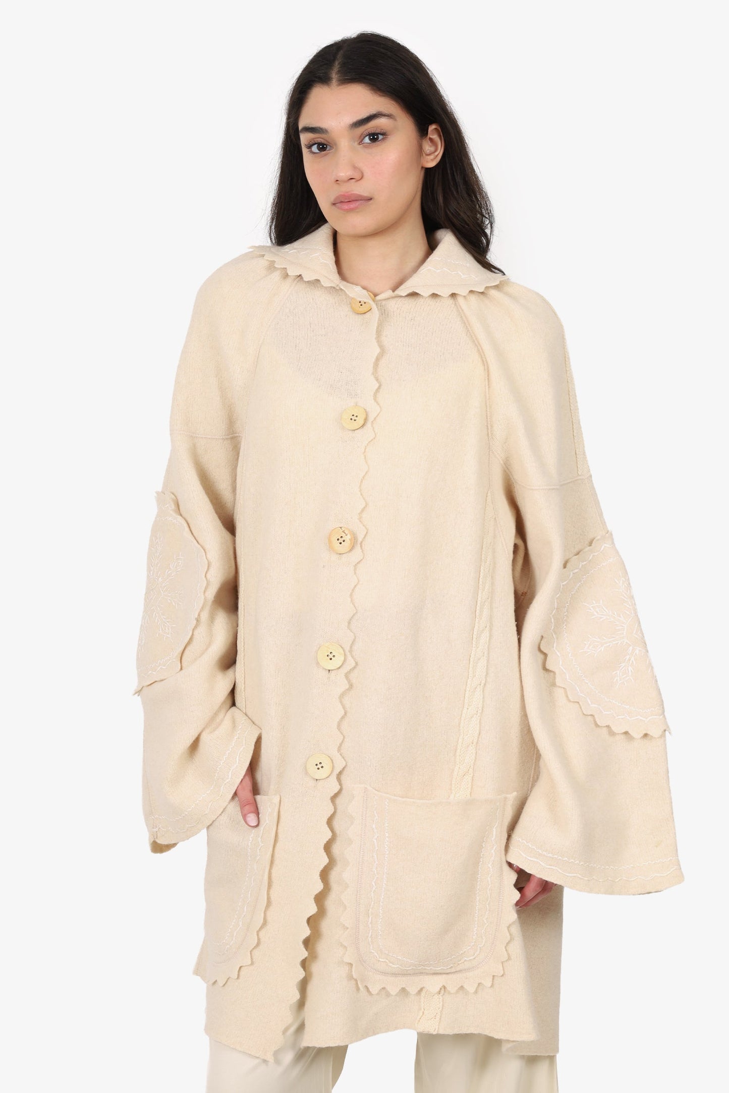 Christian Dior Cream Embroidered Jacket Size M
