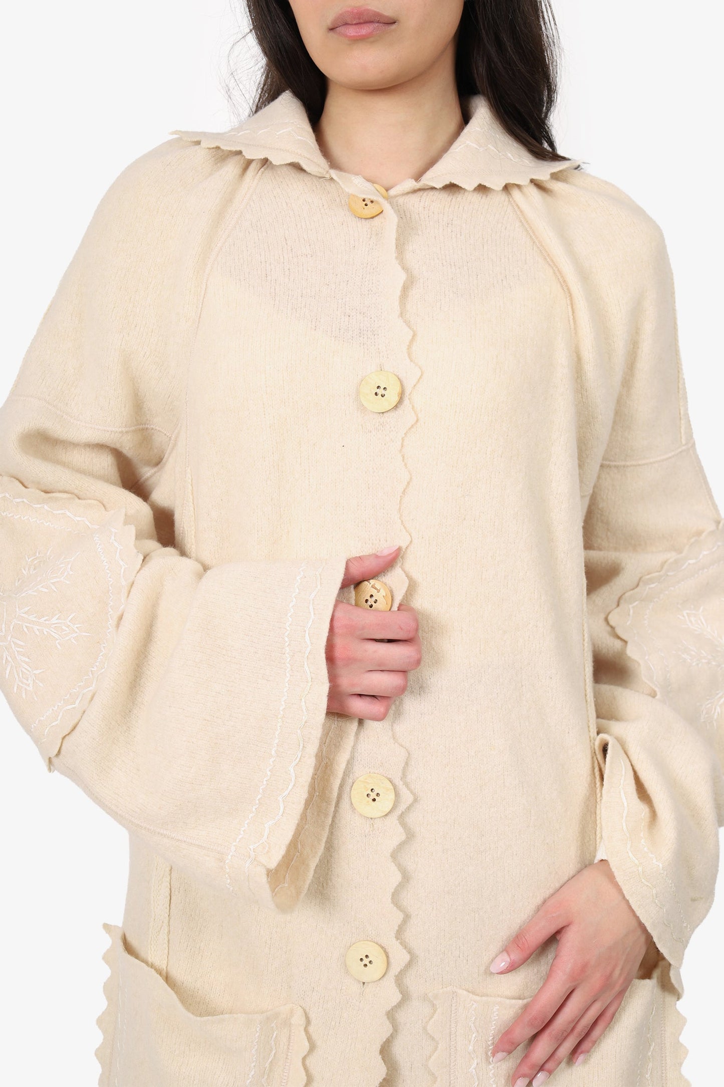 Christian Dior Cream Embroidered Jacket Size M