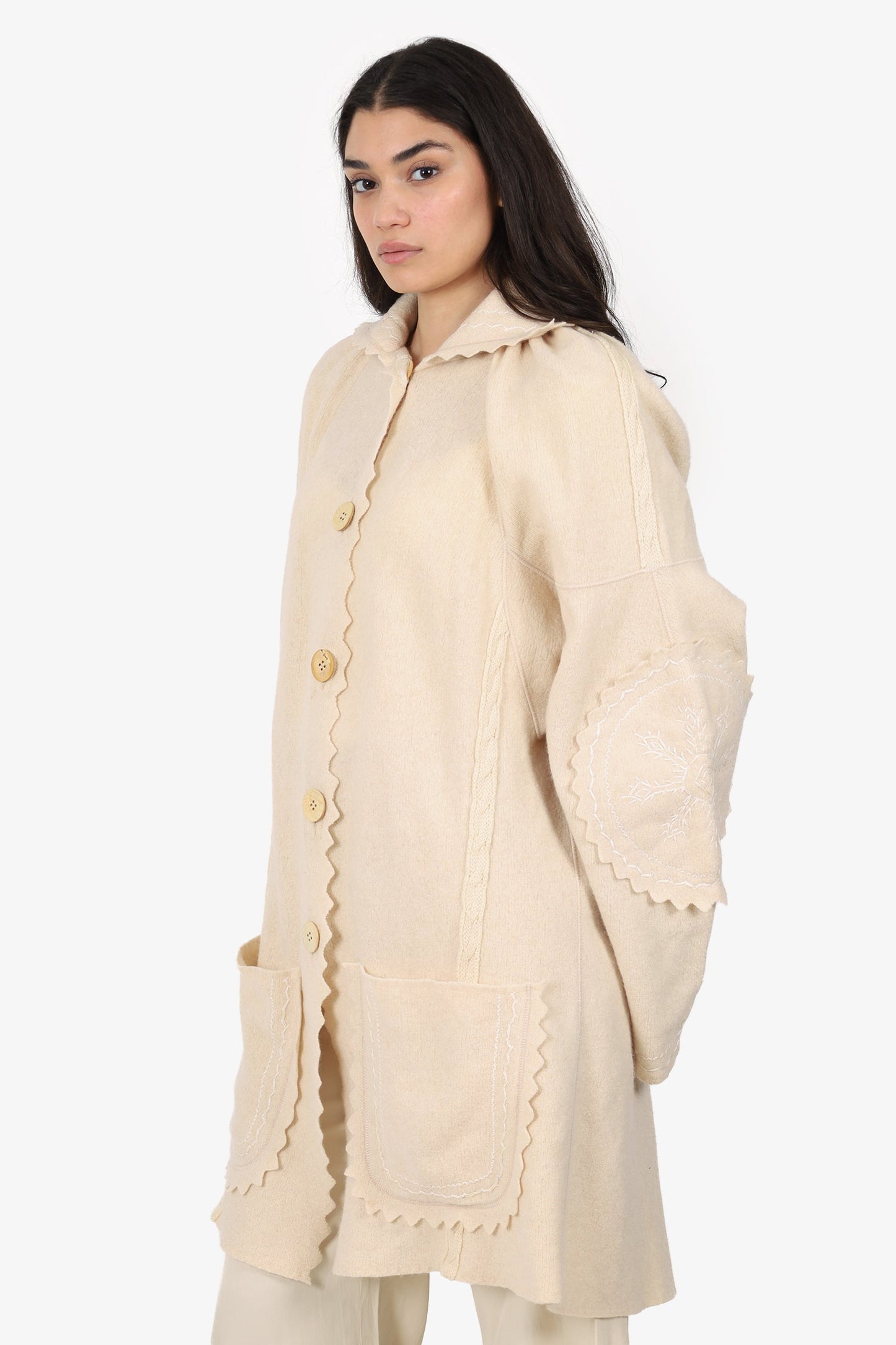 Christian Dior Cream Embroidered Jacket Size M