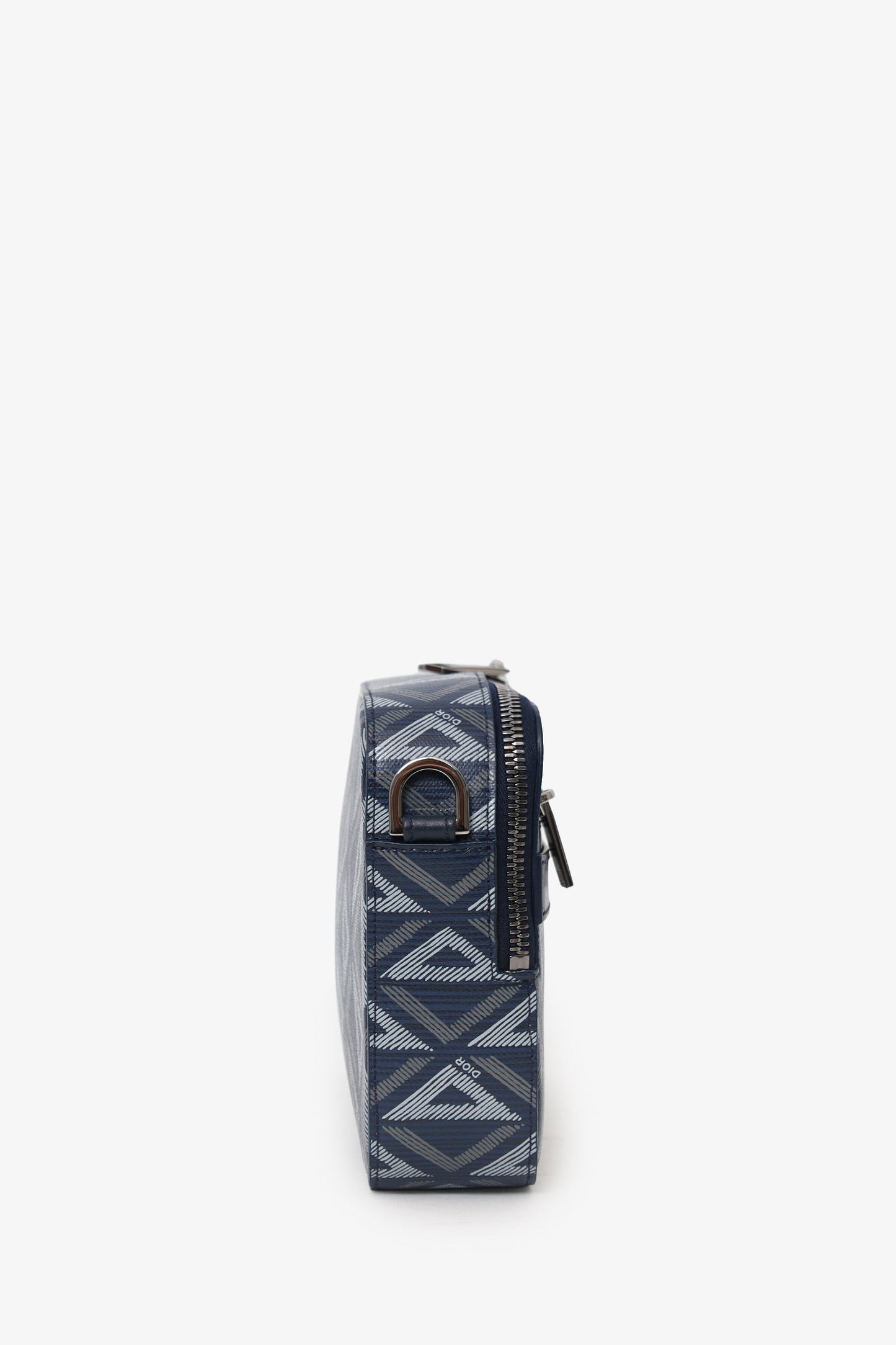 Christian Dior 2023 Navy Coated Canvas CD Diamond Safari Messenger