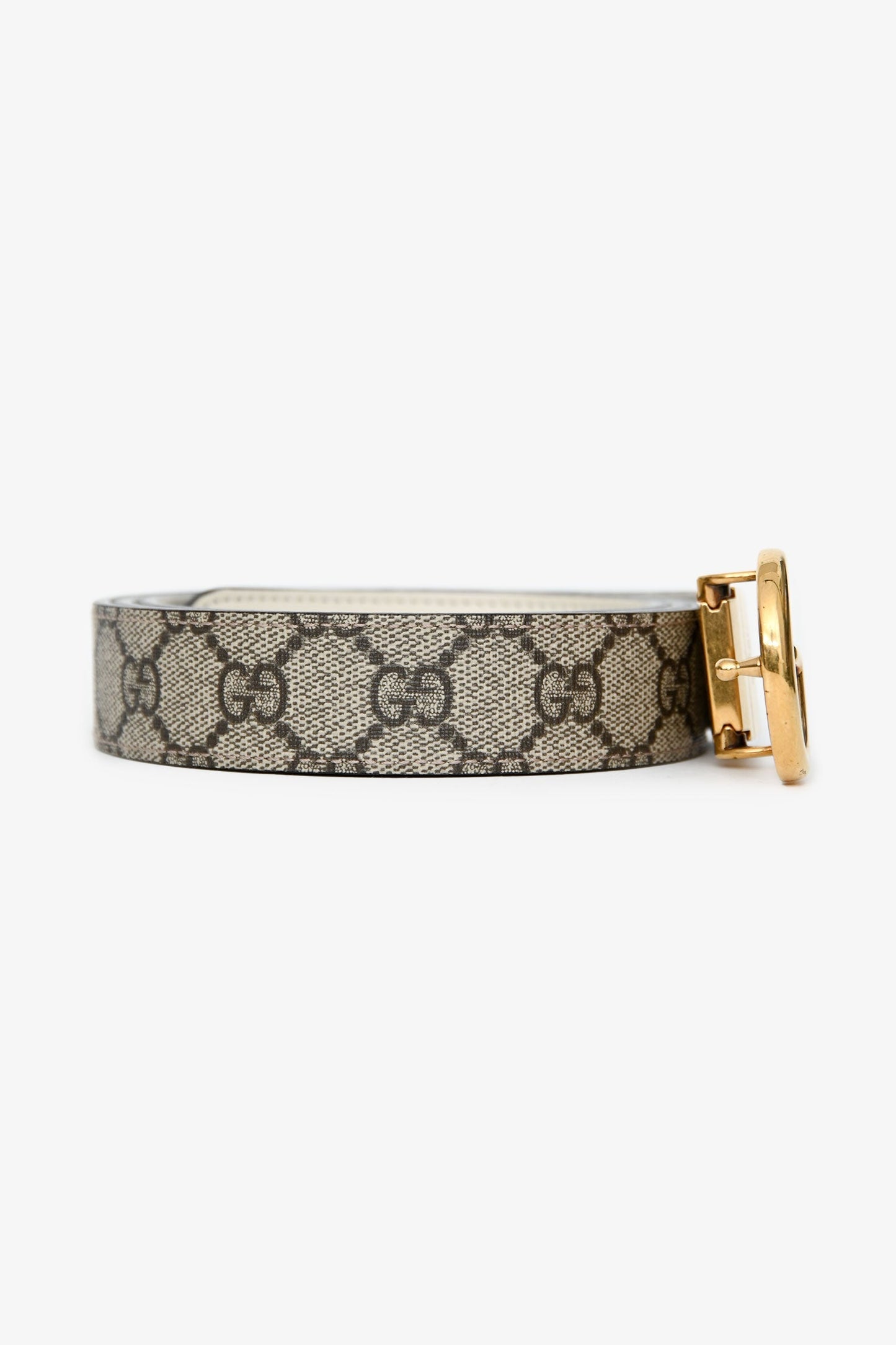 Gucci Beige GG Supreme Coated Canvas Belt Size 120/48