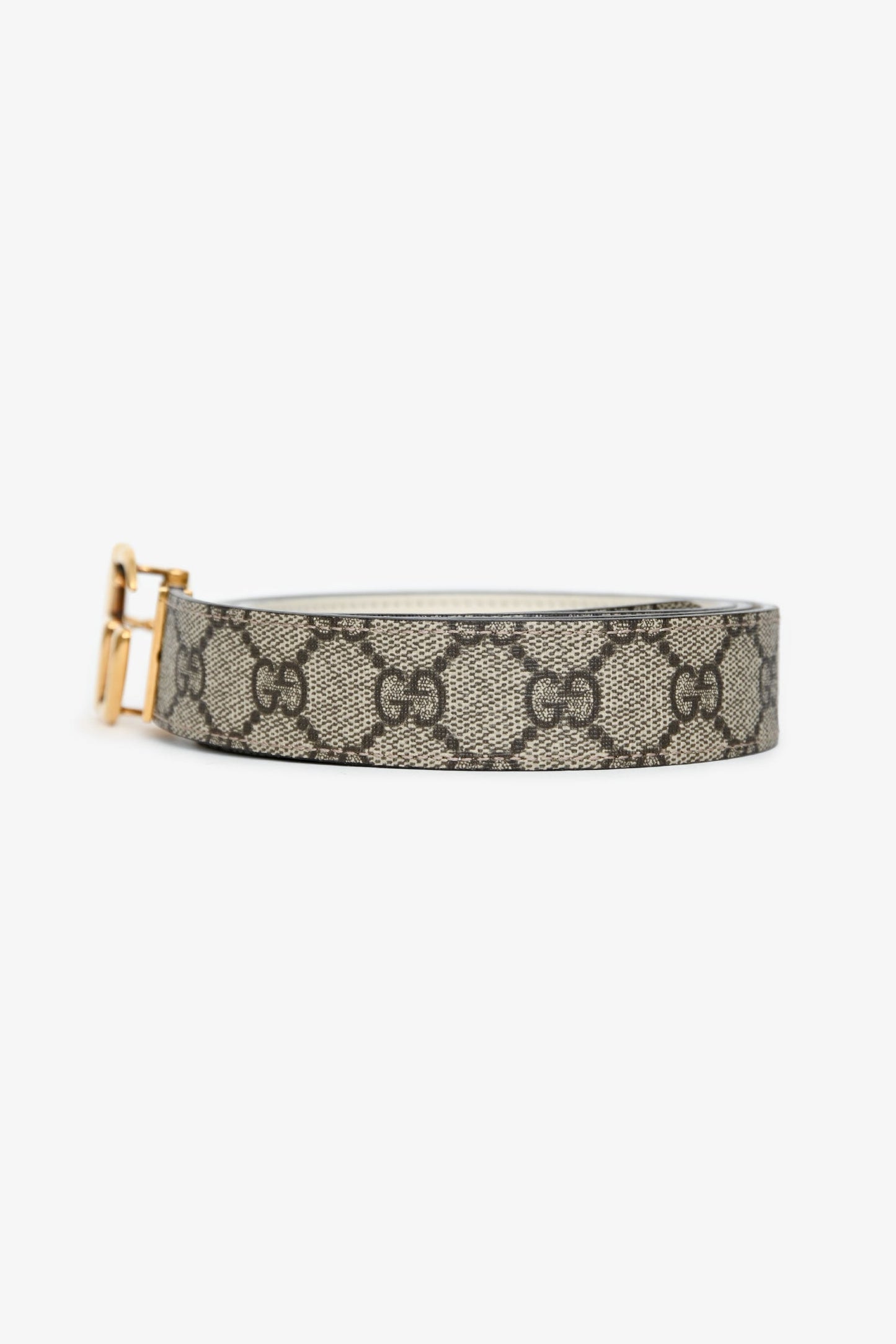 Gucci Beige GG Supreme Coated Canvas Belt Size 120/48