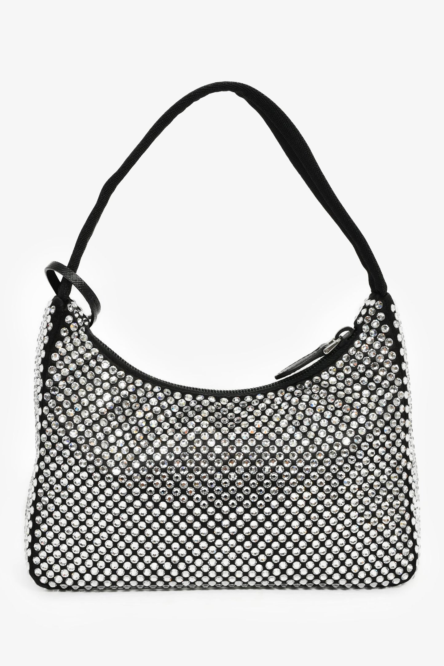 Prada Black Satin Crystal Re-Edition Mini Shoulder Bag
