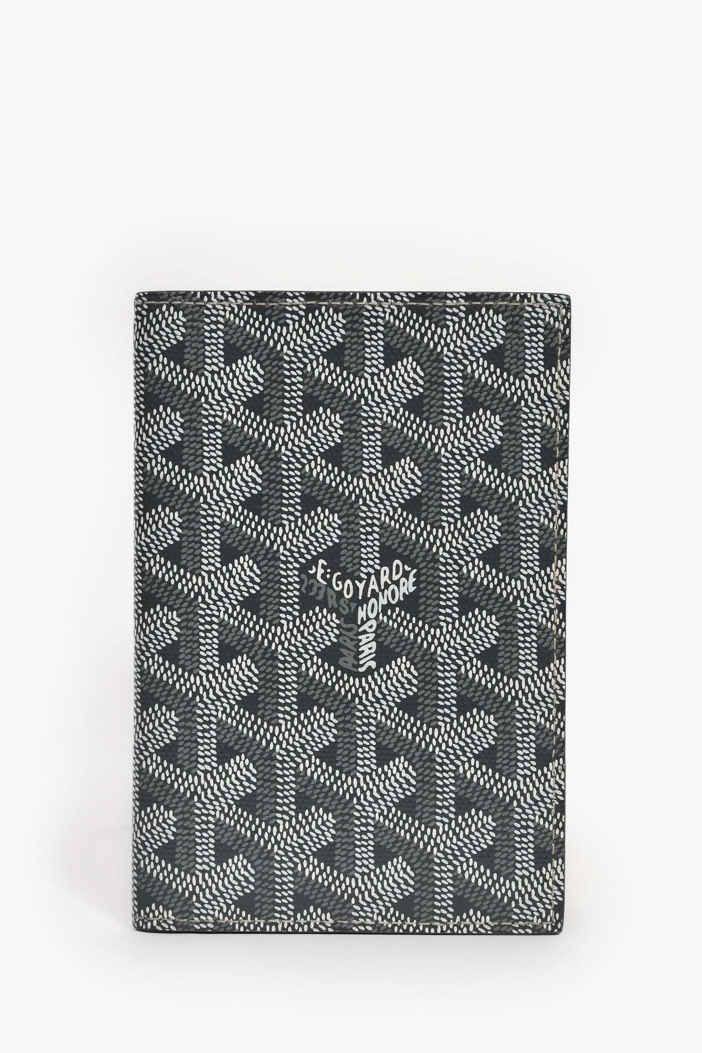 Goyard Grey Goyardine Leather Grenelle Passport Holder