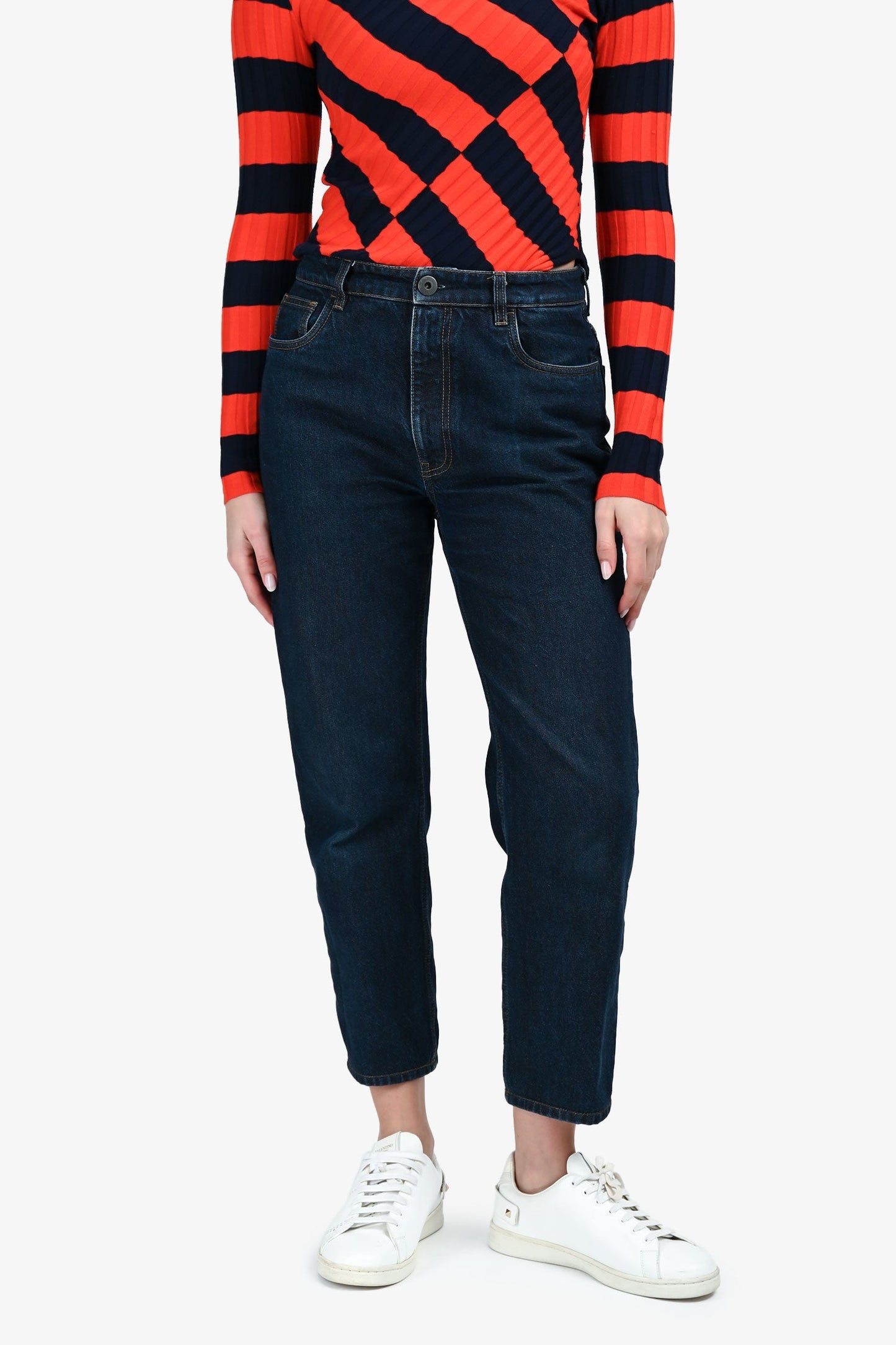 Prada 2020 Blue Denim Straight Leg Jeans Size 29
