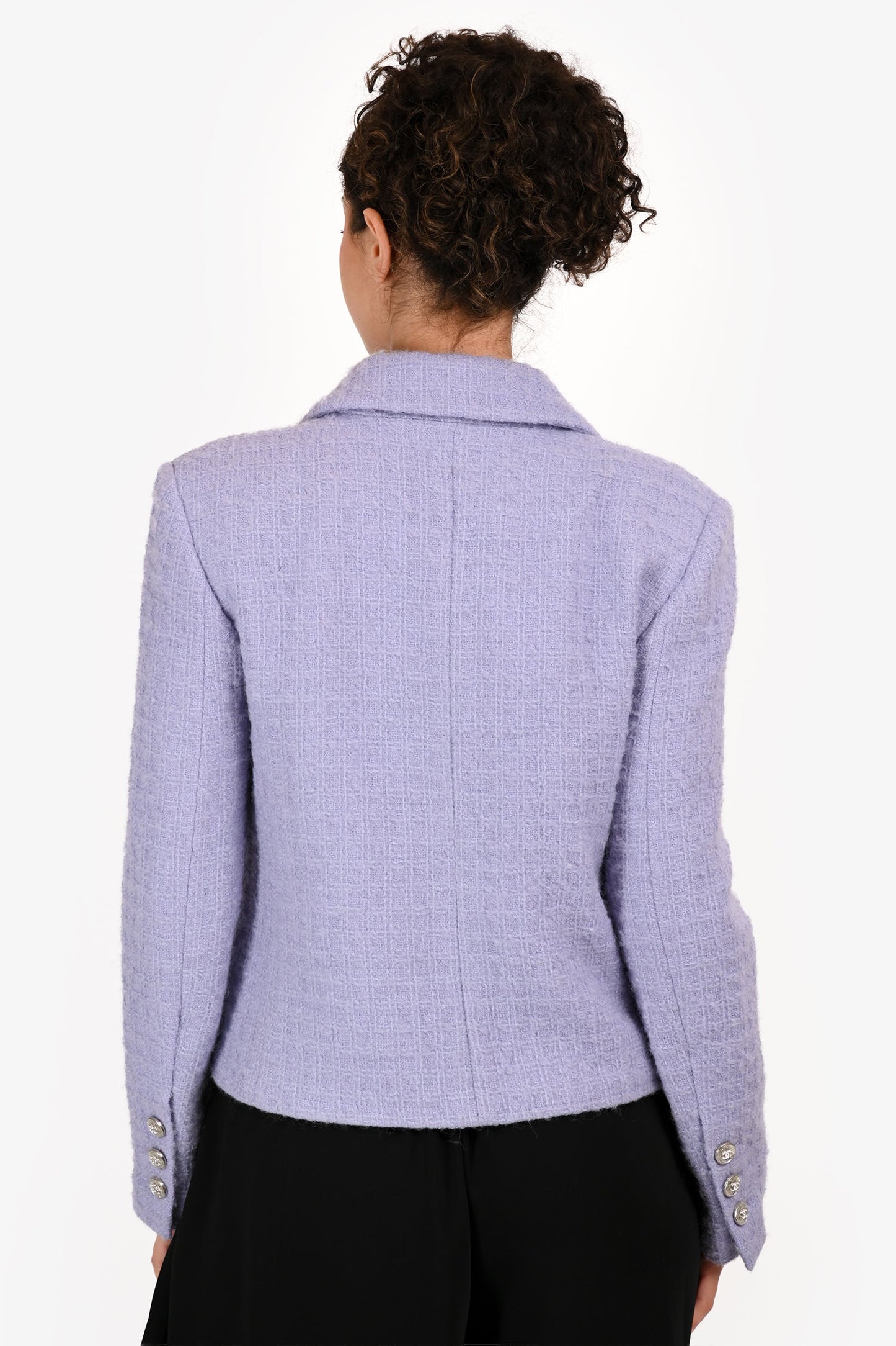 Pre-Loved Chanel™ 2021 Runway Purple Wool Double Breasted Blazer Size 38