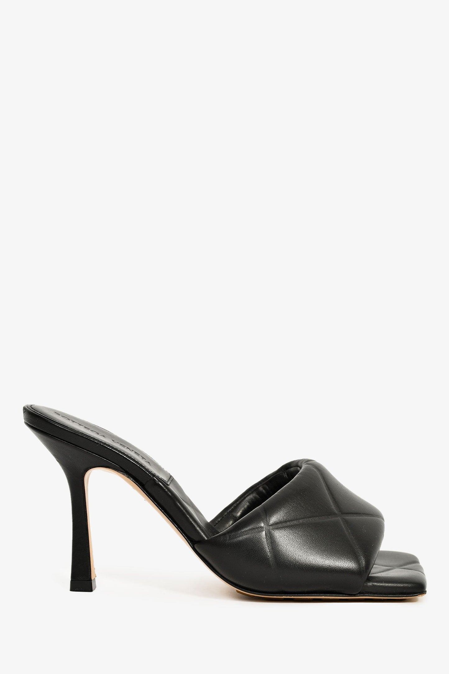 Bottega Veneta Black Intrecciato Padded Heeled Sandals Size 36