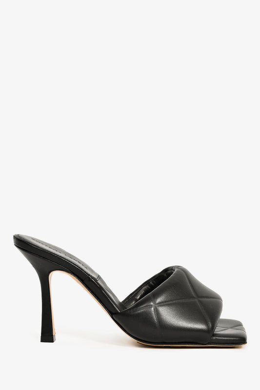 Bottega Veneta Black Intrecciato Padded Heeled Sandals Size 36