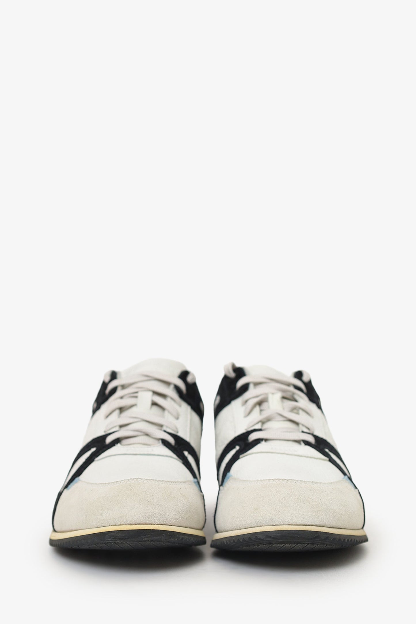 Chanel™ White/Blue Leather Sneakers Size 39