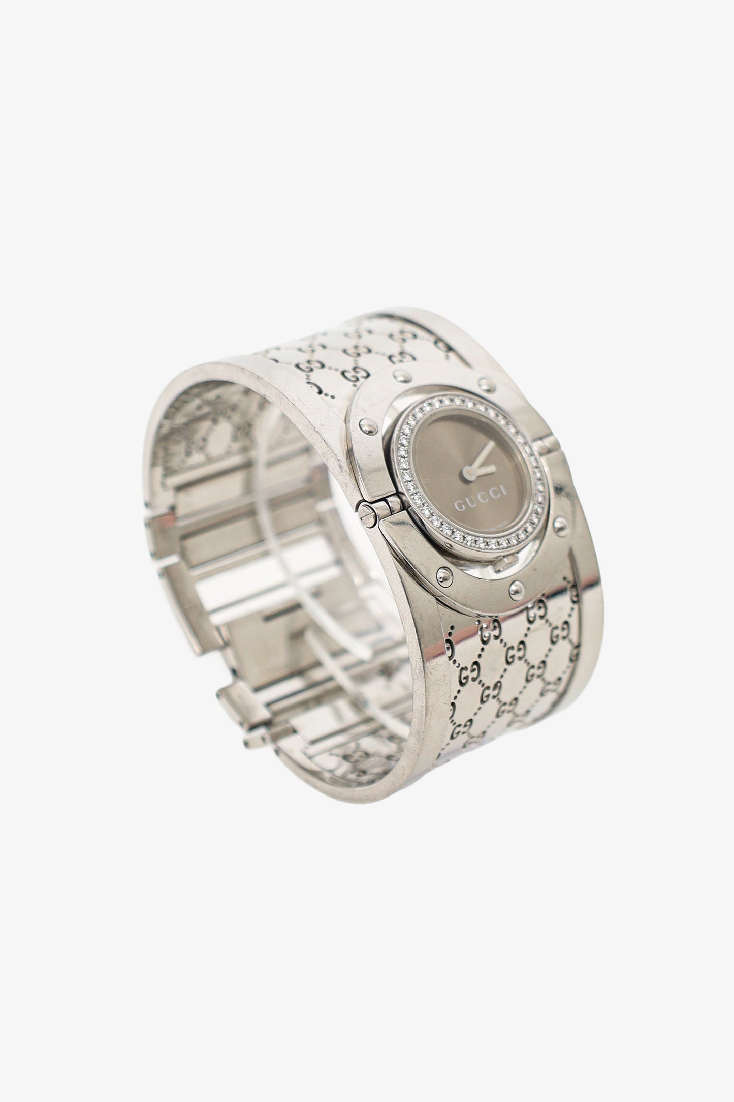Gucci Stainless Steel/Diamond 'GG' Twirl Watch