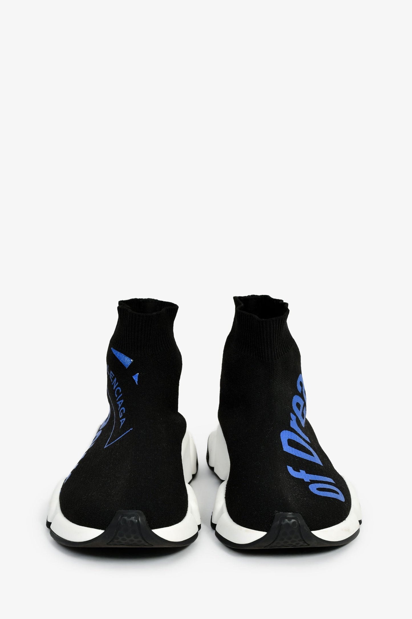Balenciaga Black/Blue Tech Knit 'The Power of Dreams' Sock Sneakers Size 36
