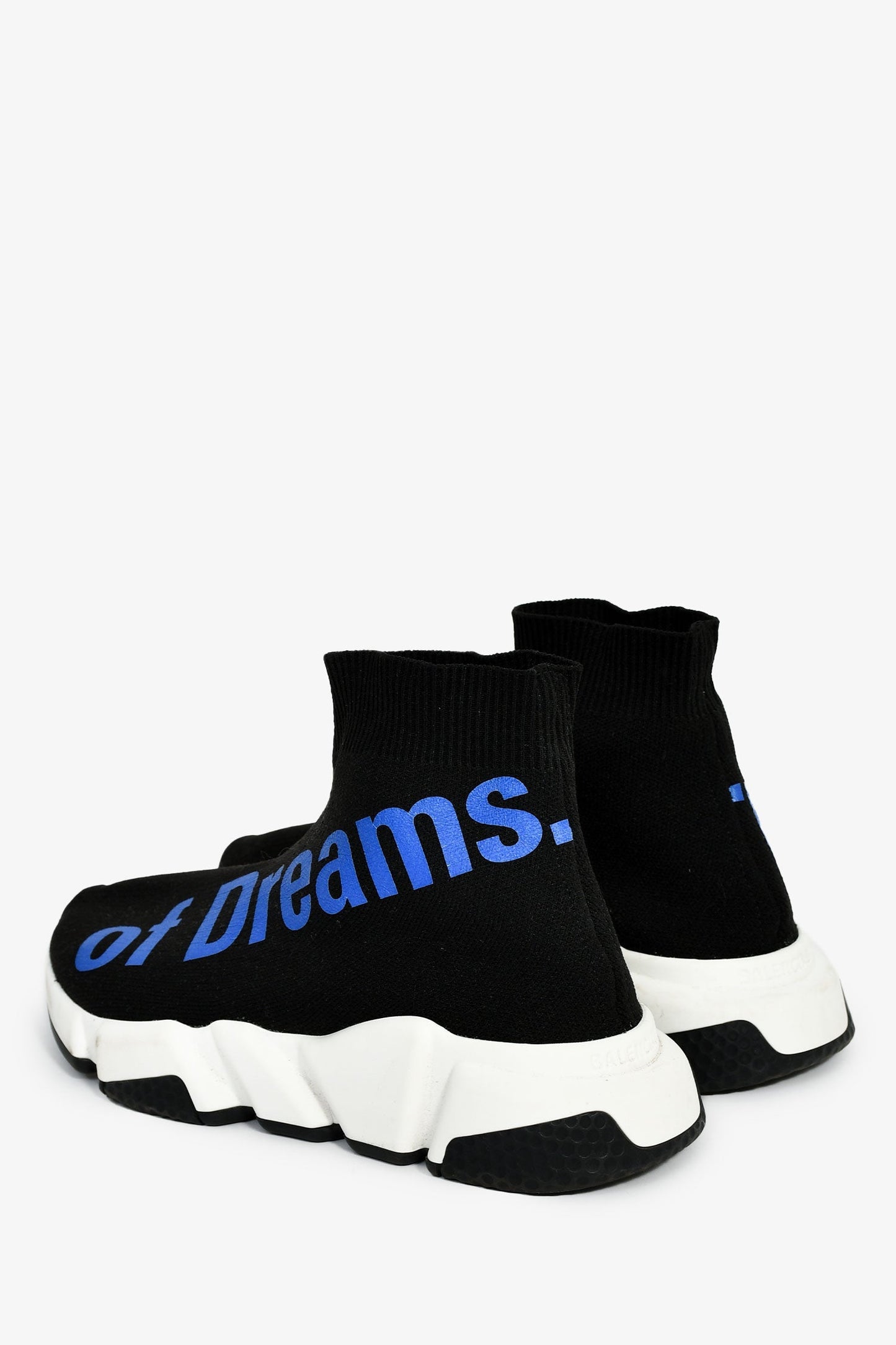 Balenciaga Black/Blue Tech Knit 'The Power of Dreams' Sock Sneakers Size 36