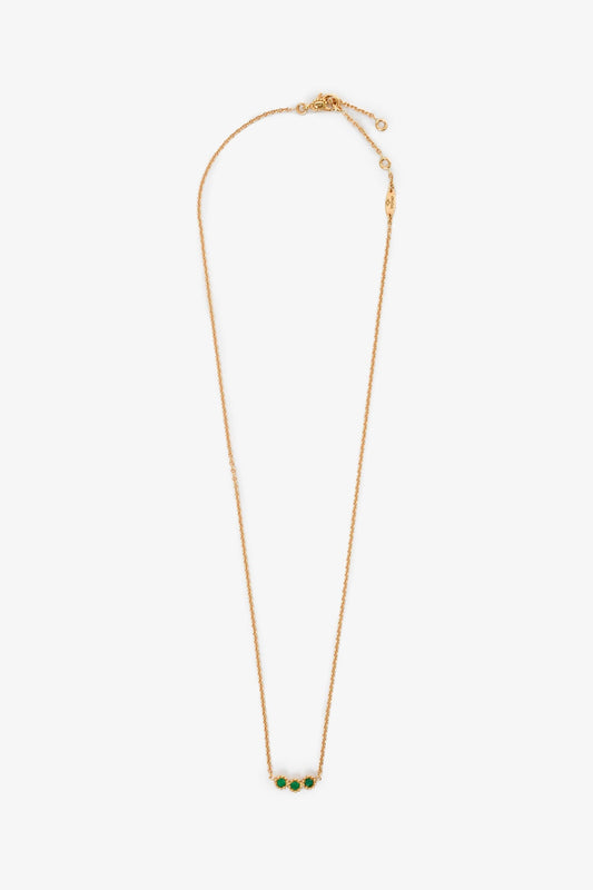 Christian Dior 18K Yellow Gold & Emerald 'Mimirose' Necklace