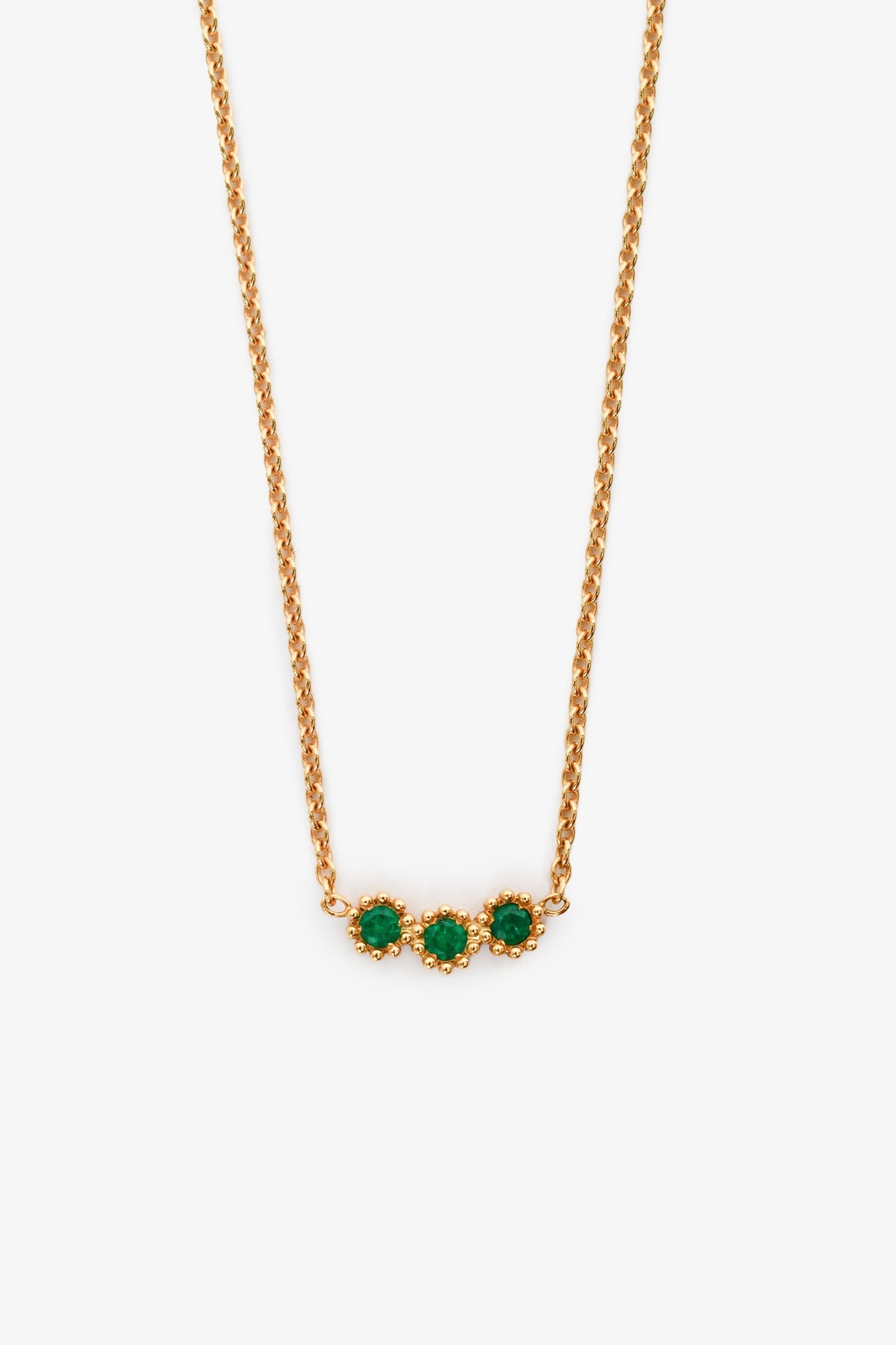 Christian Dior 18K Yellow Gold & Emerald 'Mimirose' Necklace