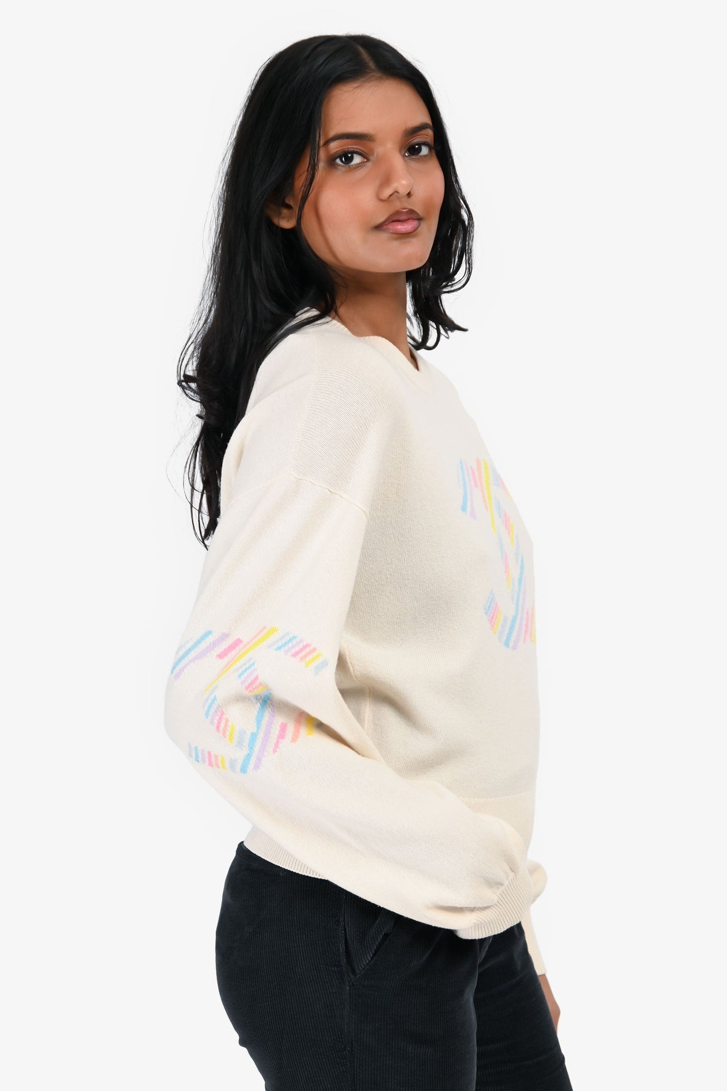 Pre-Loved Chanel™ 2019 Cream Cashmere 'La Pausa' Sweater Size 38