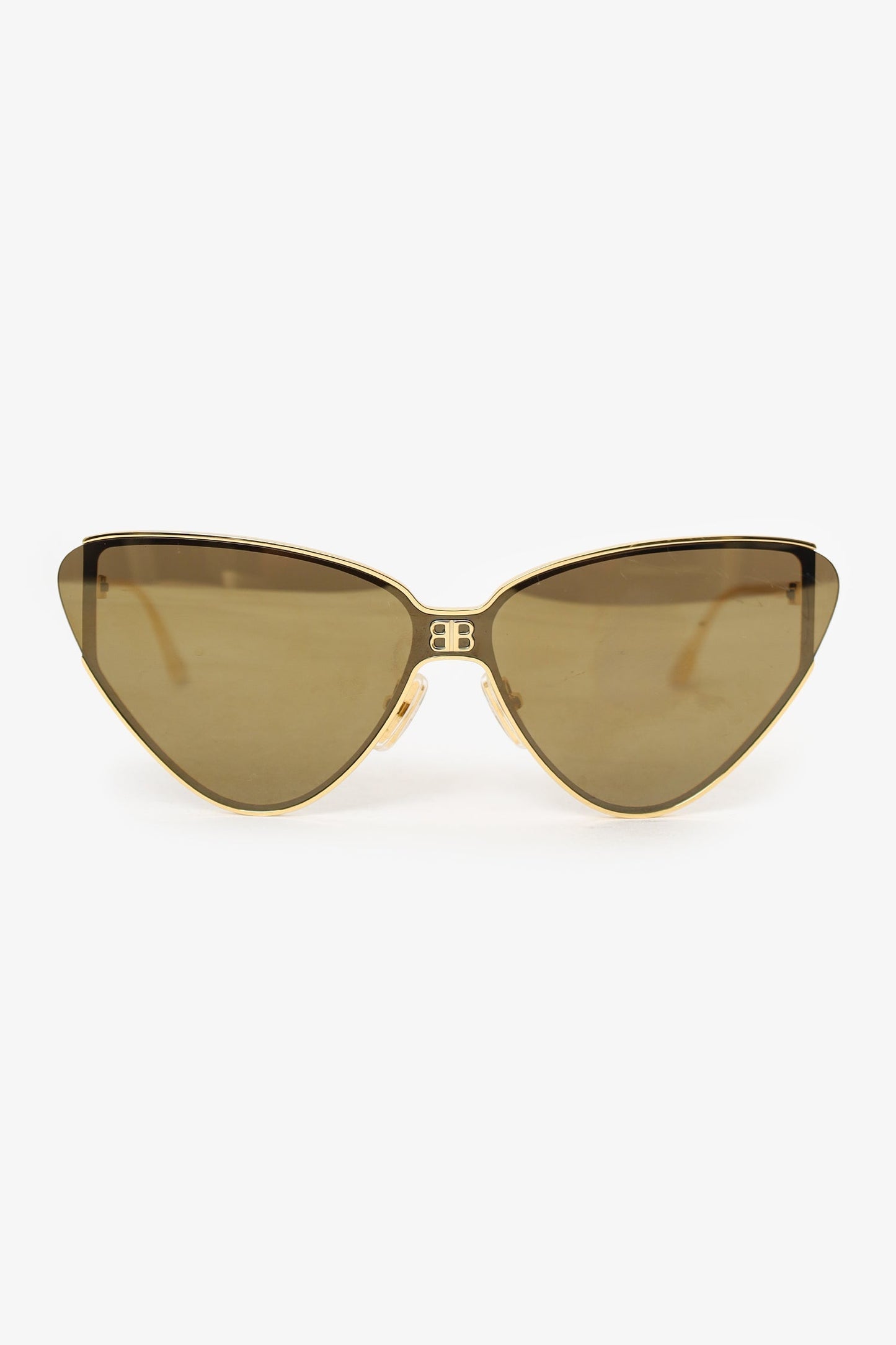 Balenciaga Gold Tone Cat-Eye Sunglasses