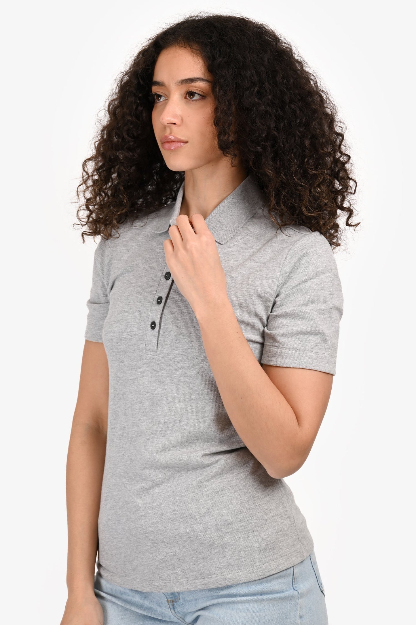 Burberry Grey Cotton Polo Short Sleeve Shirt Size S