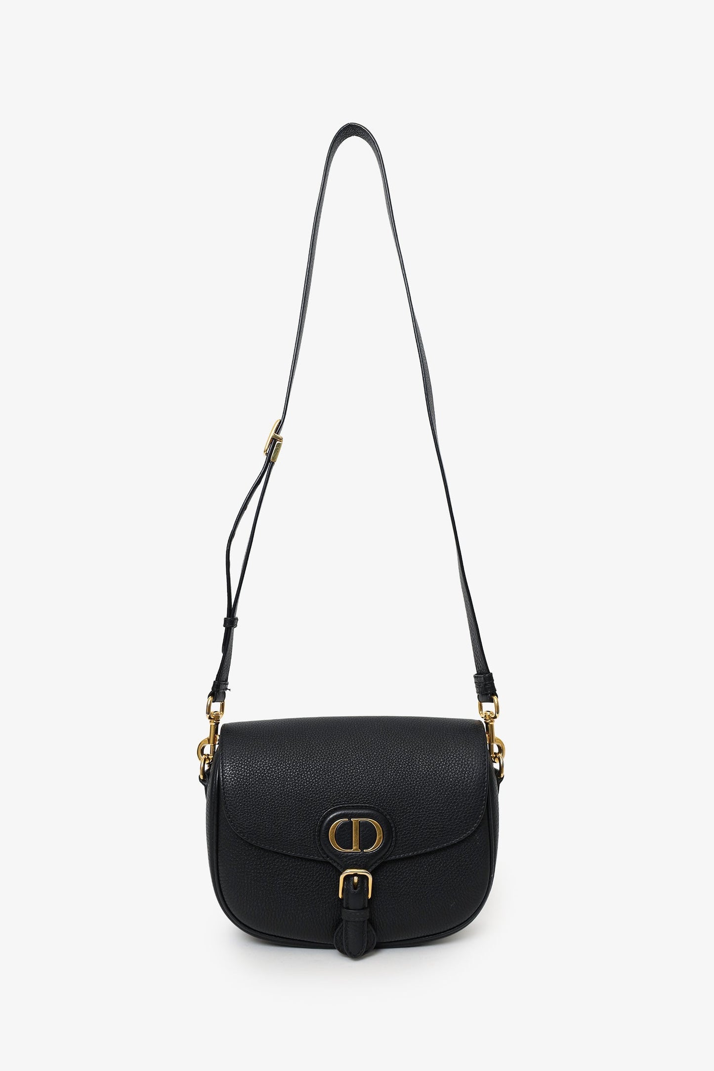 Christian Dior Black Leather Medium Bobby Bag