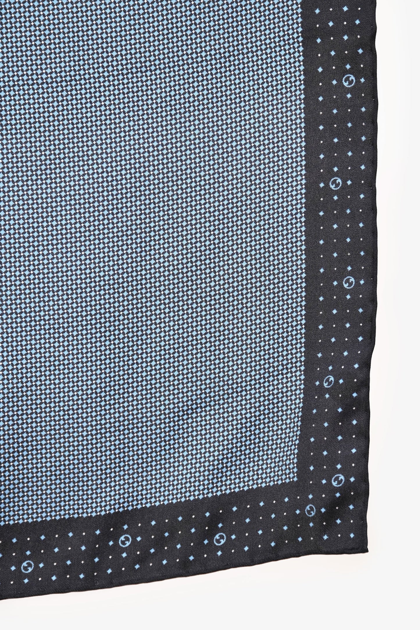 Gucci Blue Printed Silk Pocket Square