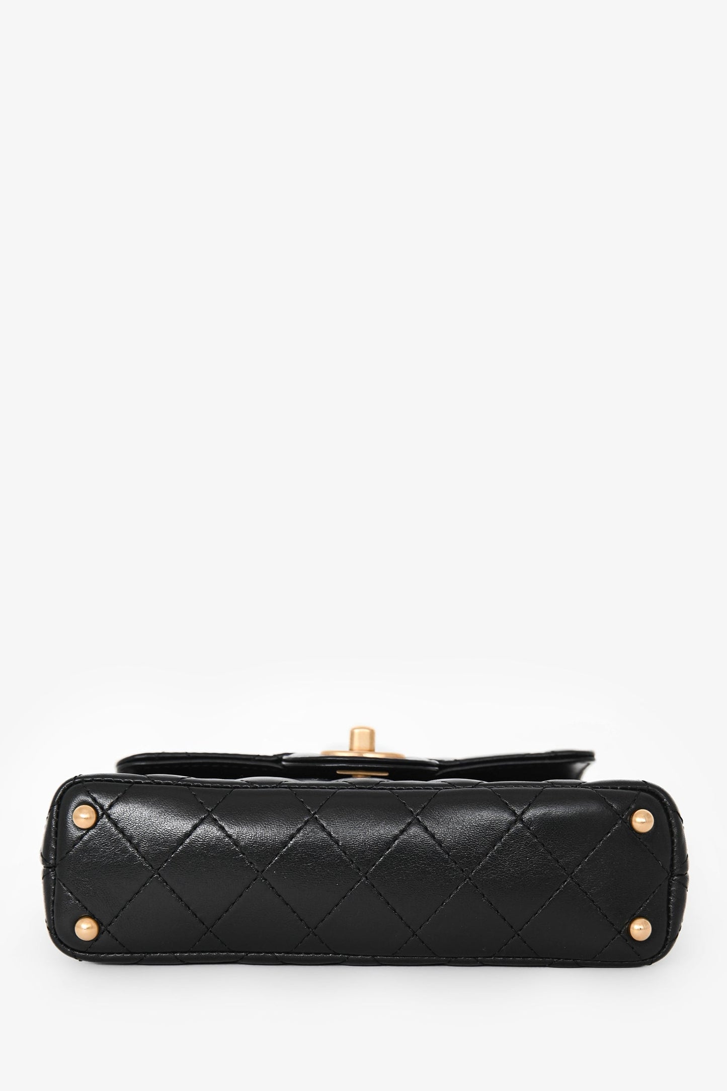 Pre-Loved Chanel™ 2025 Black Lambskin Mini Top Handle Chain Bag