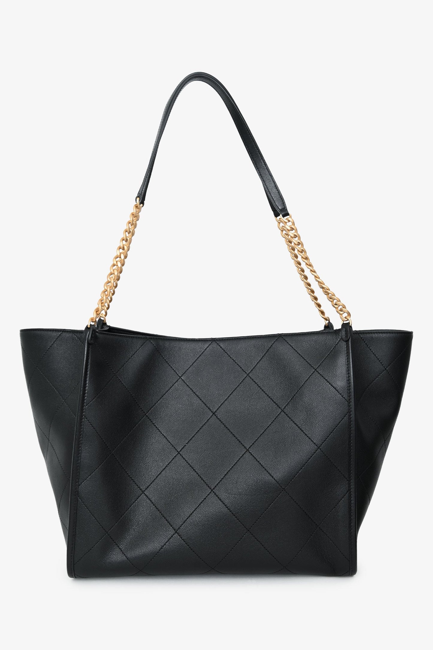 Pre-Loved Chanel™ 2025 Black Lambskin CC Large Shopping Tote with Pouch
