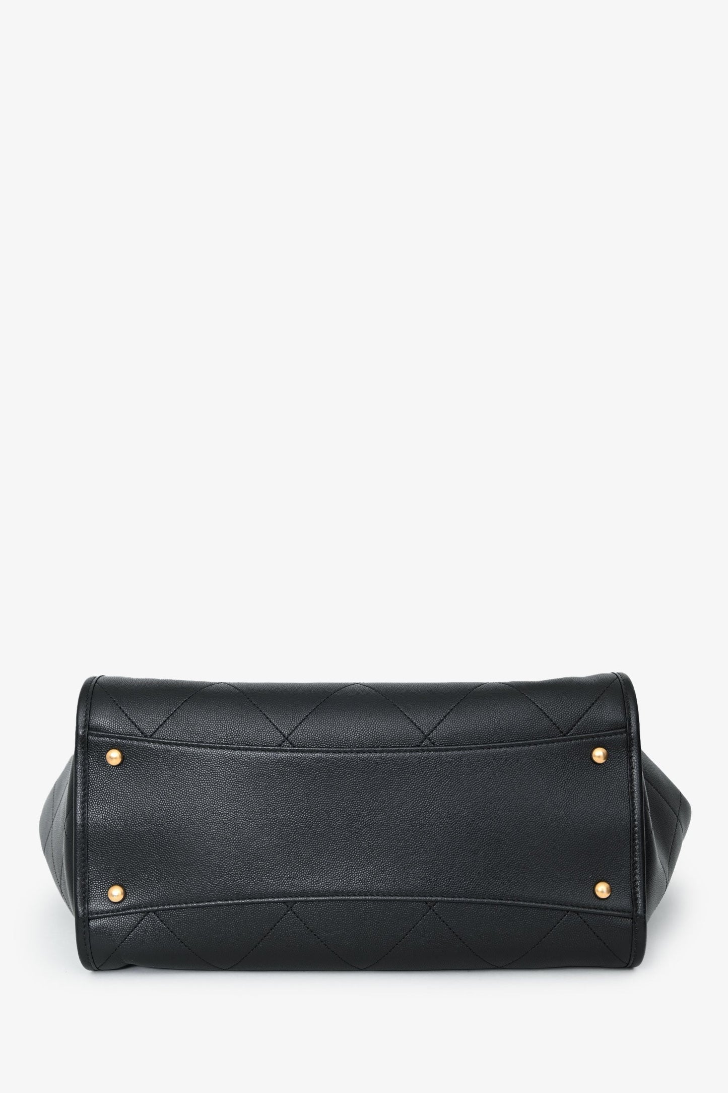 Pre-Loved Chanel™ 2025 Black Lambskin CC Large Shopping Tote with Pouch