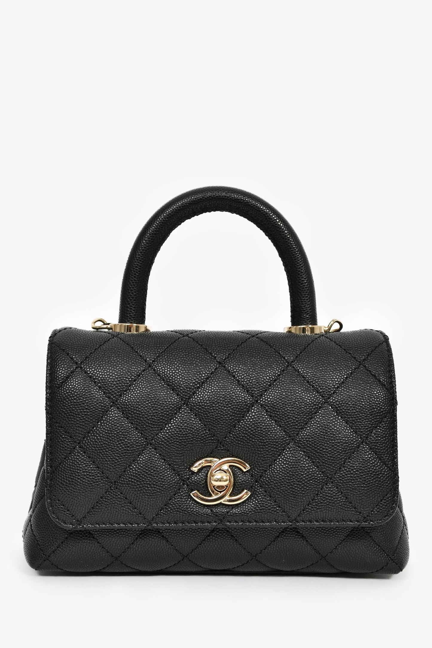 Pre-Loved Chanel™ Black Caviar Extra Mini Coco Handle Flap Bag