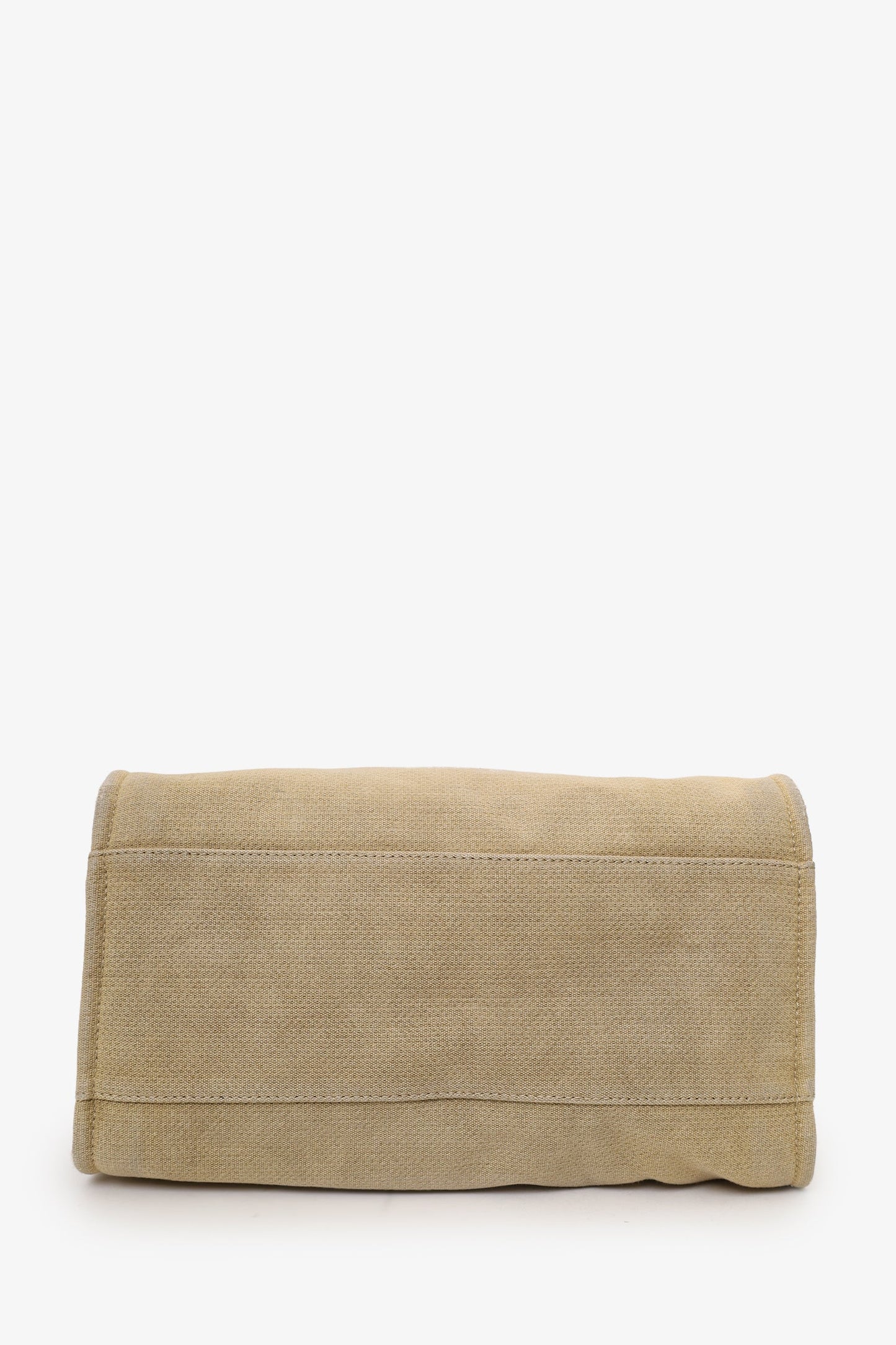 Pre-Loved Chanel™ 2012 Beige/Black Canvas Large Deauville Shopping Tote
