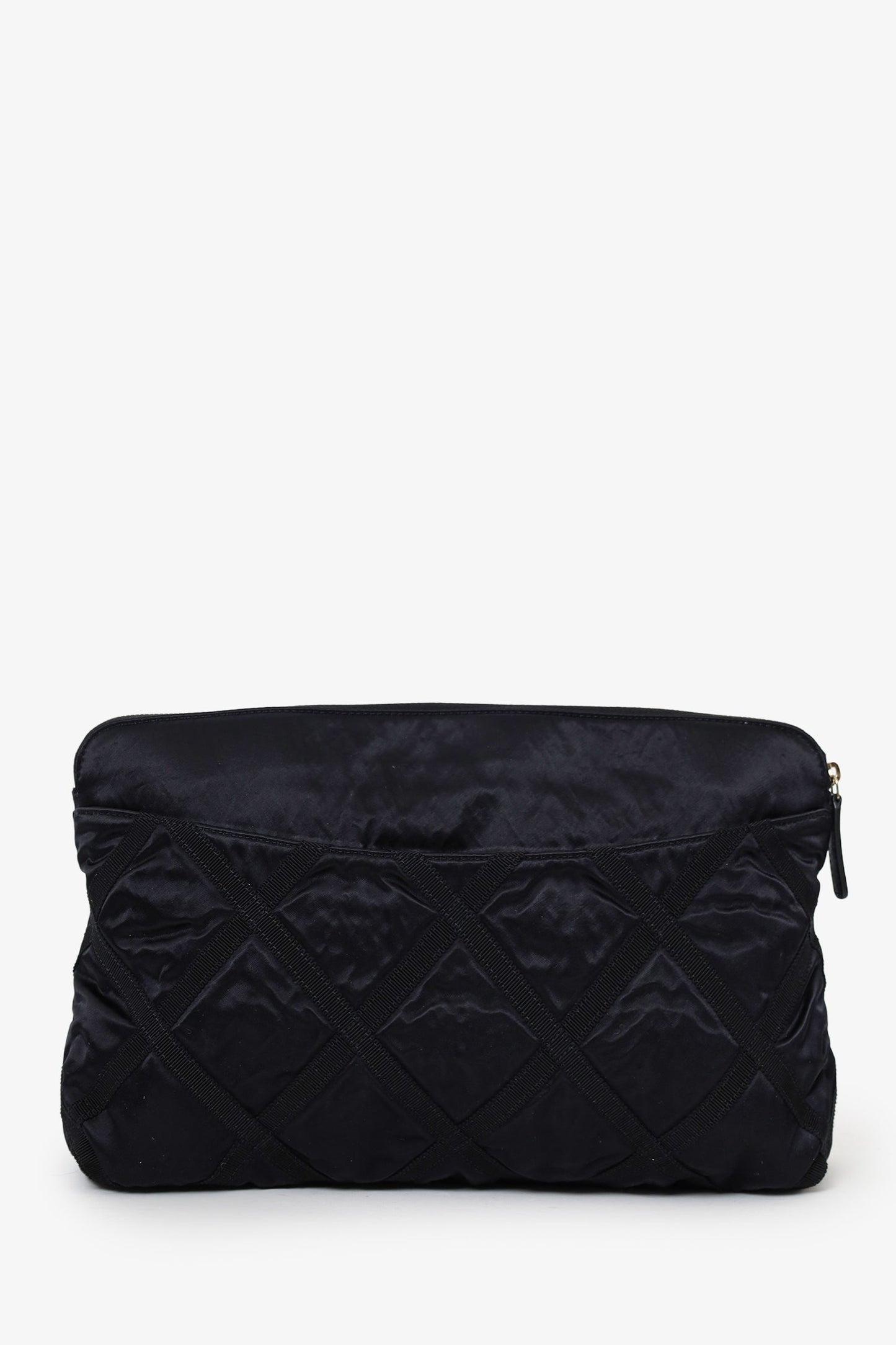 Pre-Loved Chanel™ 2022 Black Nylon Grosgrain Lifestyle Pouch with Foldable Tote Bag