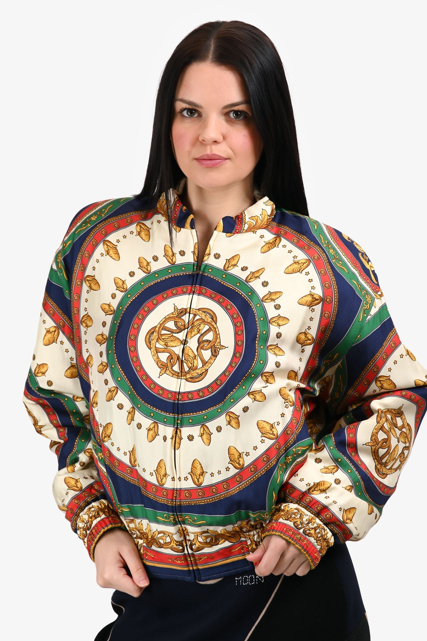 Gucci 2019 Silk Blouson Bomber Jacket Size 44 Mens