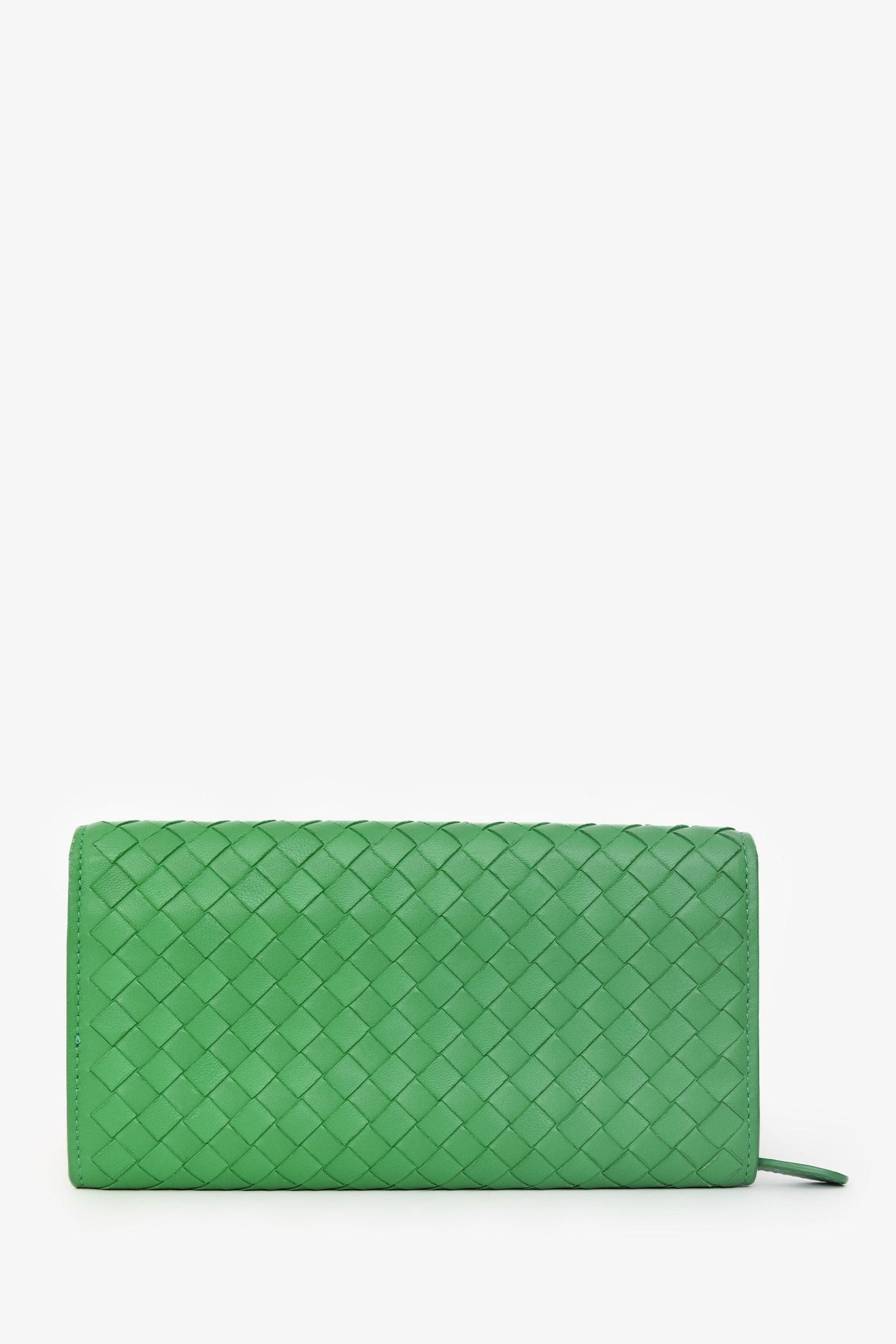 Bottega Veneta Parakeet Intrecciato Leather Full Zip Long Wallet