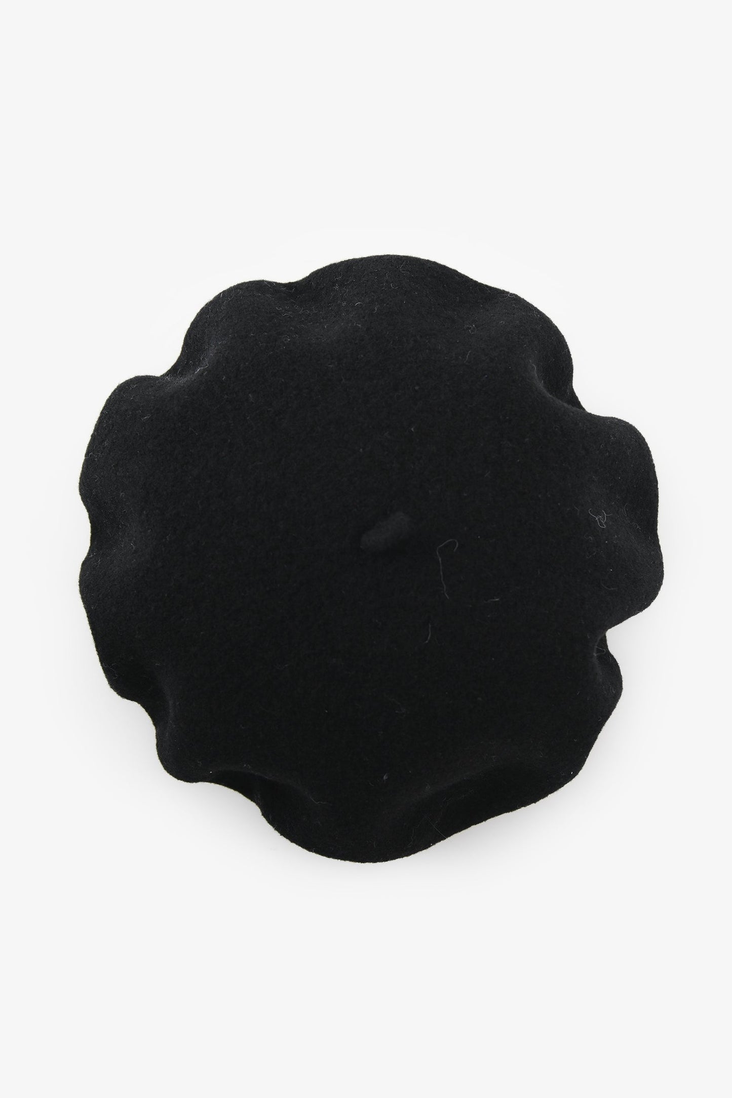 Christian Dior Black Wool CD Embroidered Beret Hat Size T4