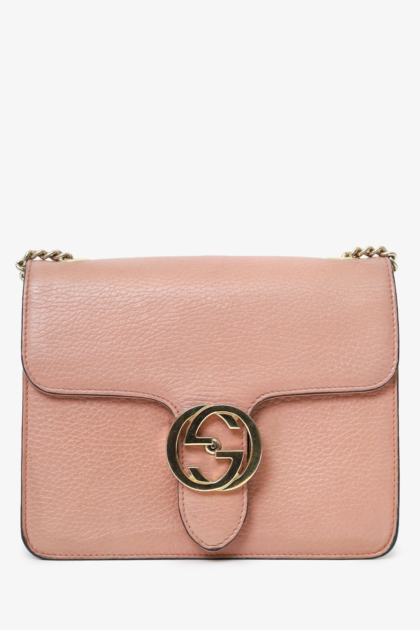 Gucci Pink Leather  Interlocking G Small Dollar Bag
