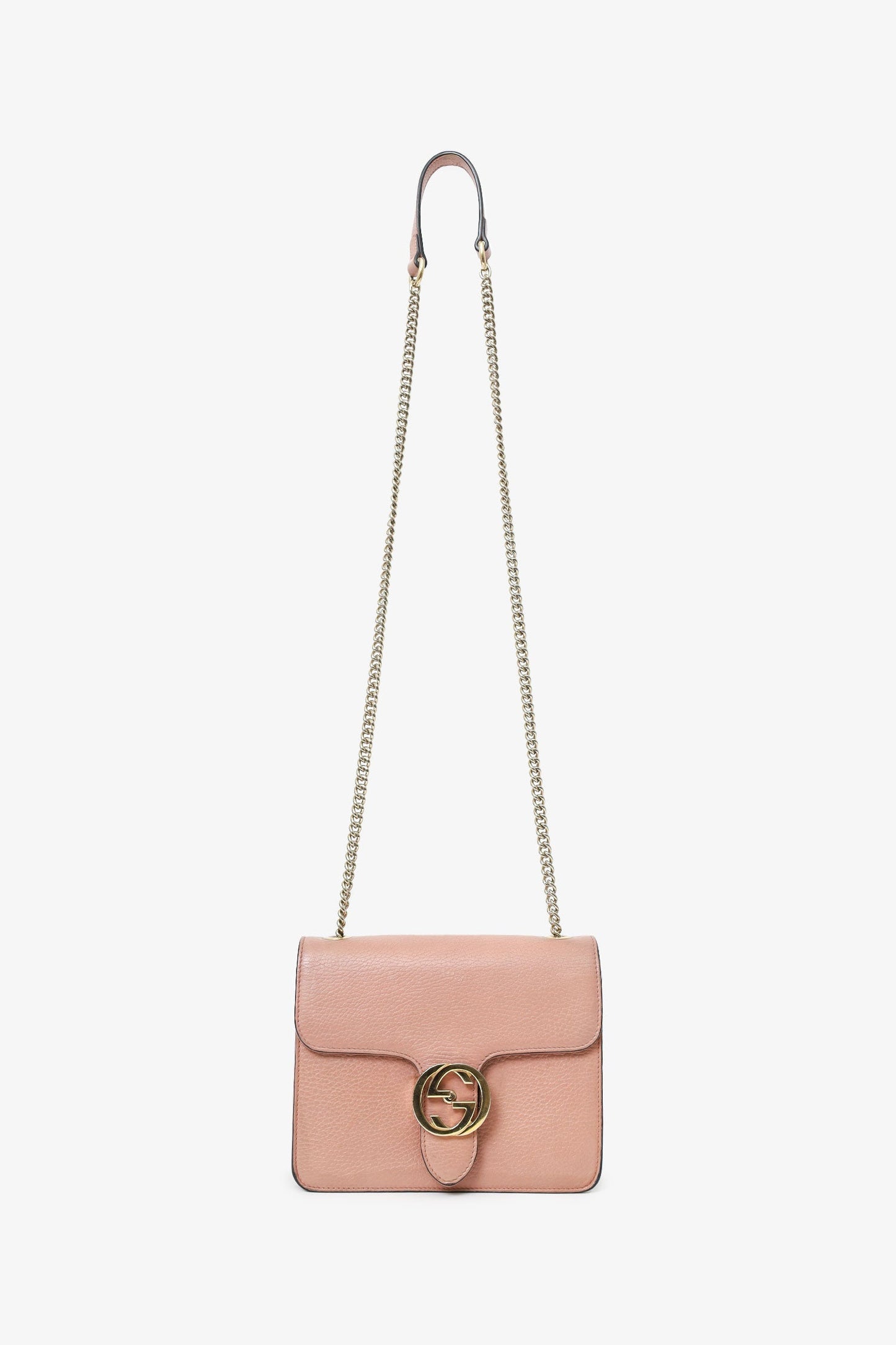Gucci Pink Leather  Interlocking G Small Dollar Bag