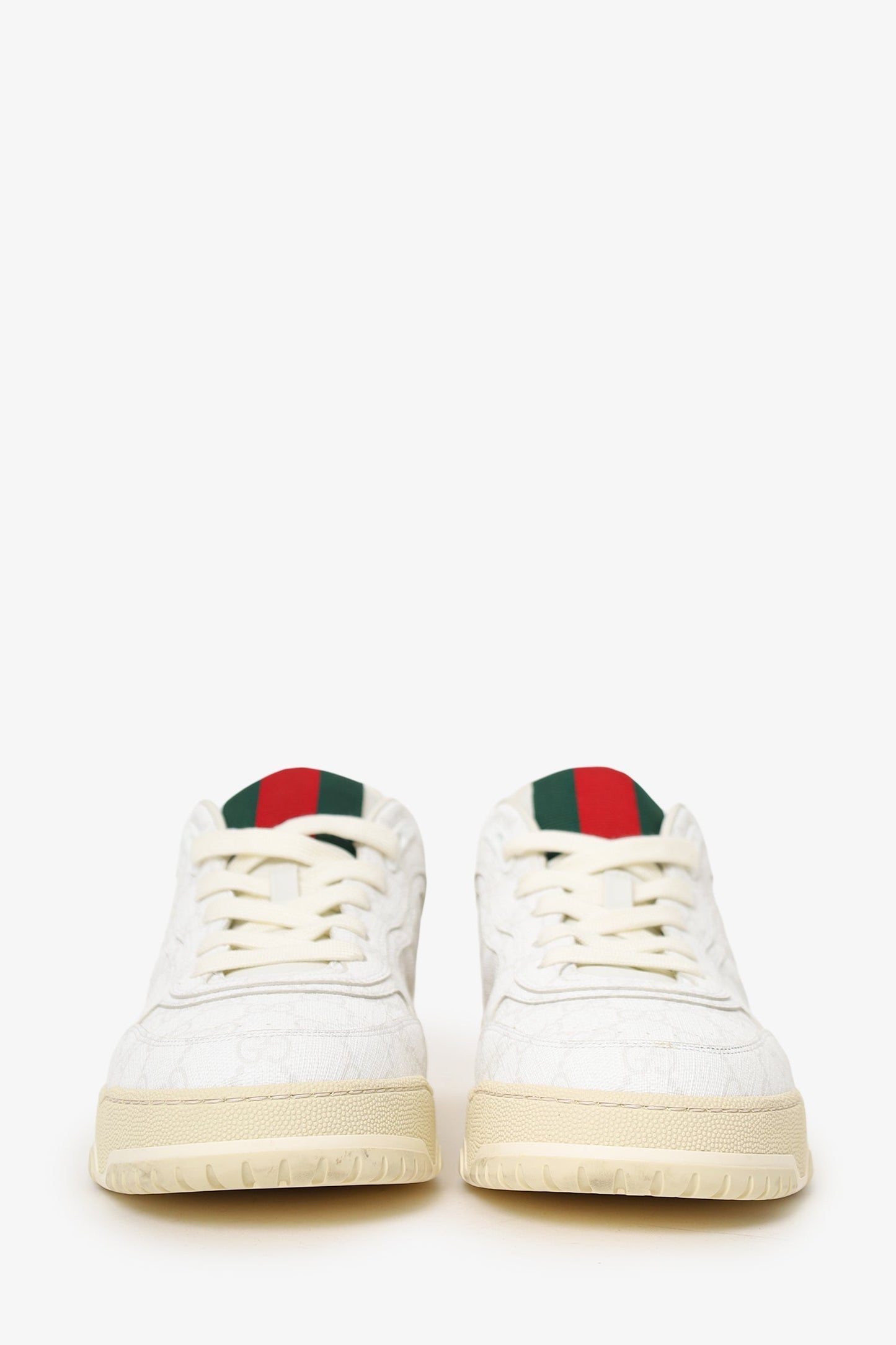 Gucci White GG Canvas Re-Web Sneakers Size 42 Mens