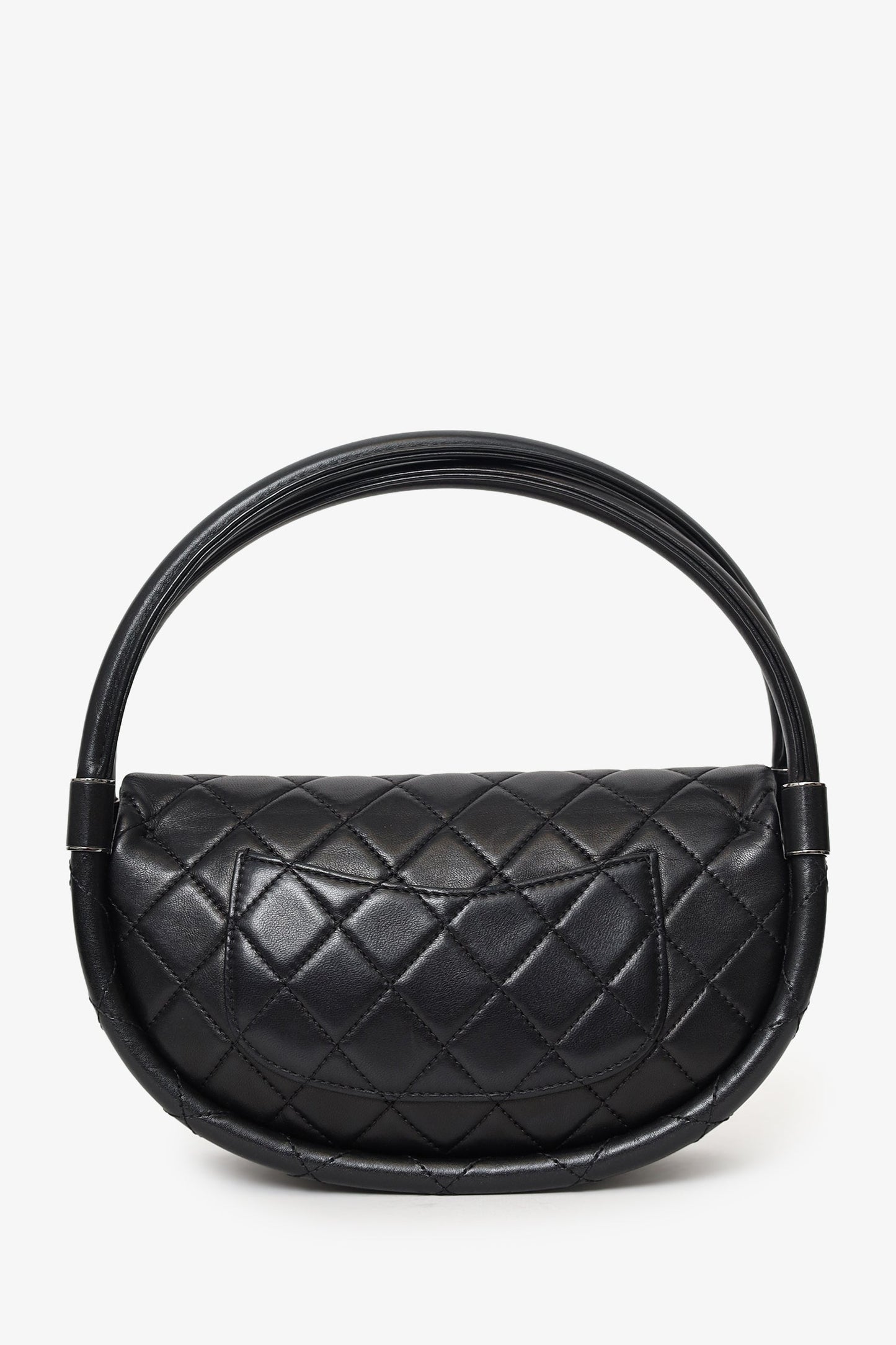 Pre-Loved Chanel™ Black Lambskin Hula Hoop 20 Handbag