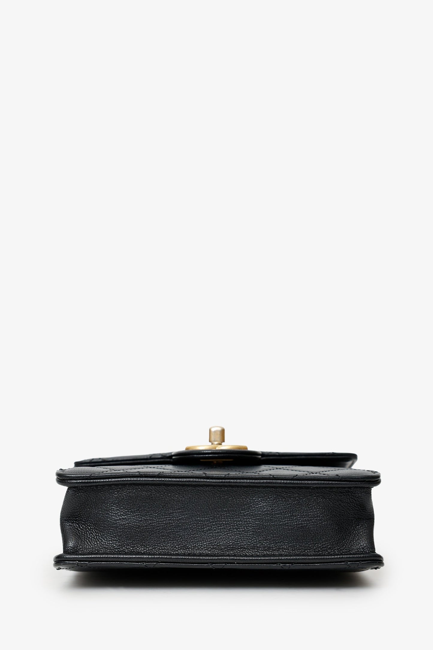 Pre-Loved Chanel™? 2019-20 Black Quilted Goatskin Mini Chic Pearls Flap Bag