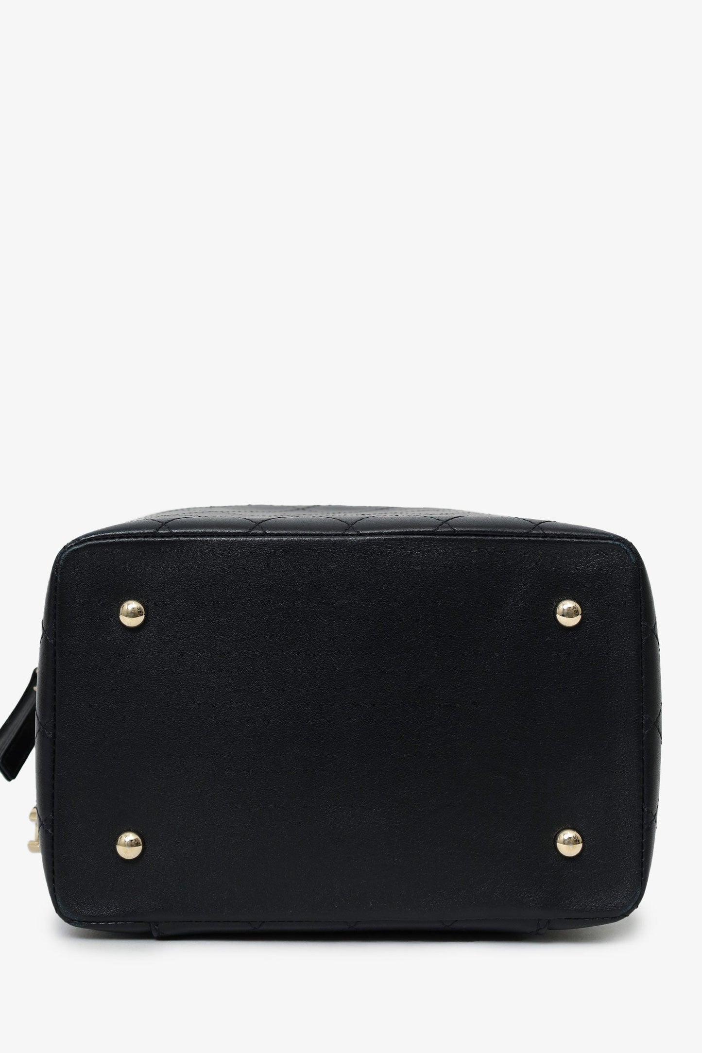 Pre-Loved Chanel™ Black Quilted Lambskin Knock On Wood Vanity Case