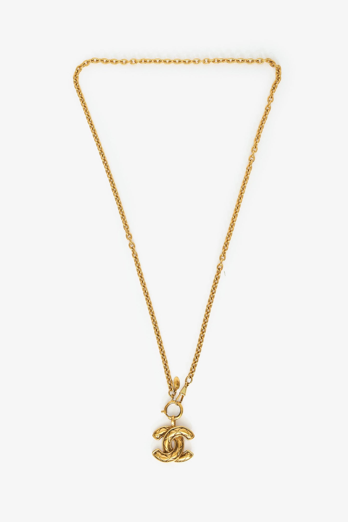 Pre-Loved Chanel™   Gold-tone CC Pendant Necklace