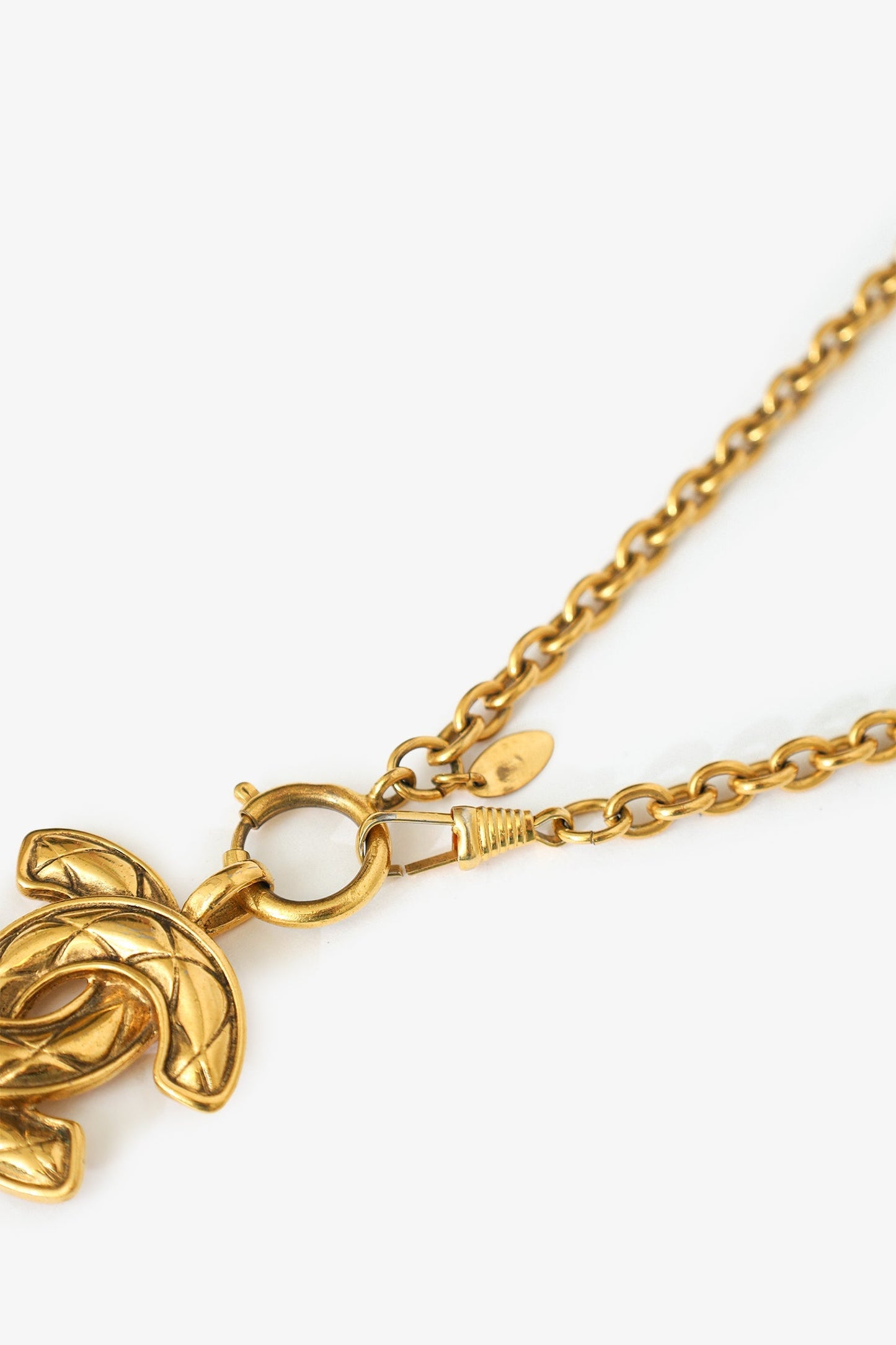 Pre-Loved Chanel™   Gold-tone CC Pendant Necklace