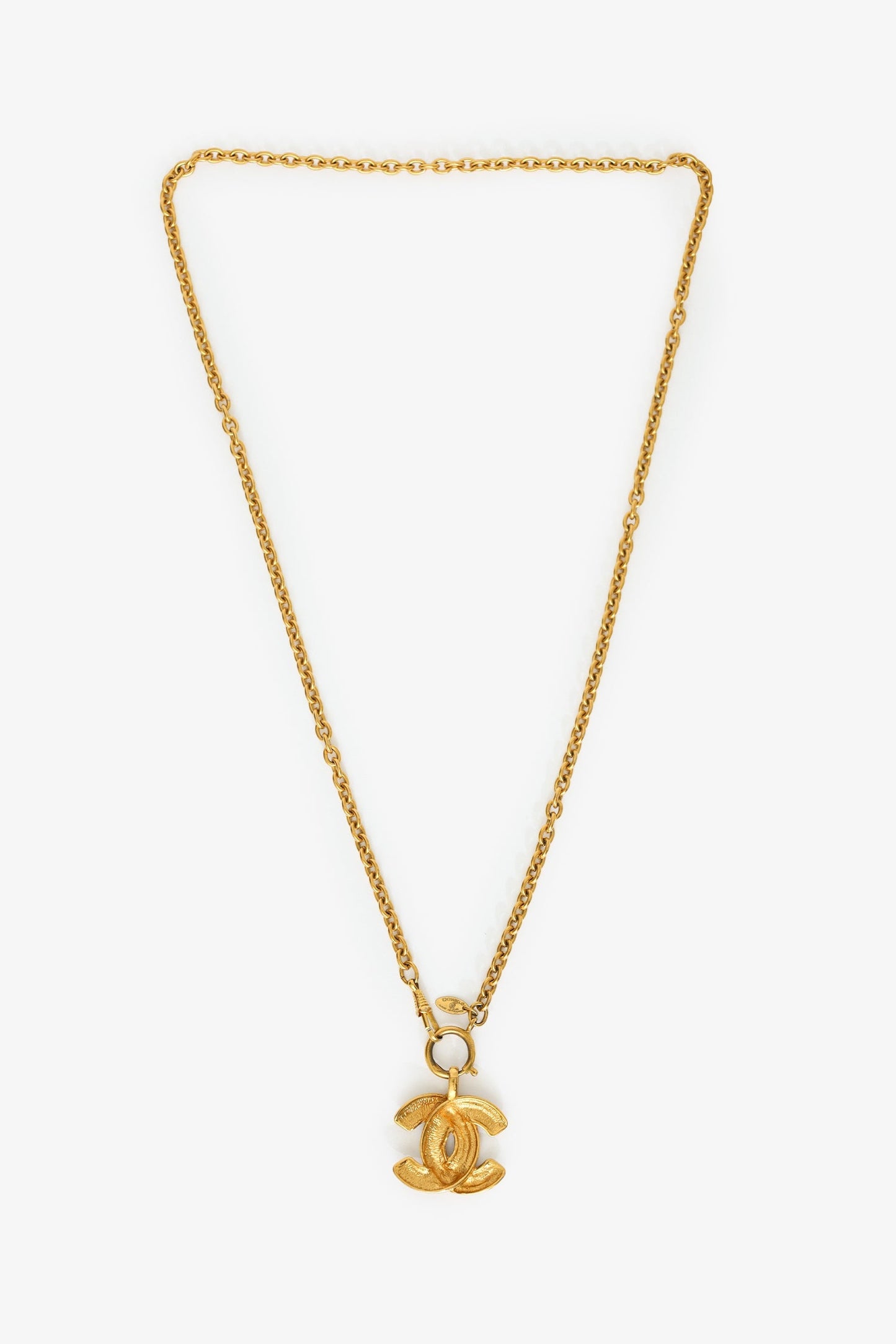 Pre-Loved Chanel™   Gold-tone CC Pendant Necklace