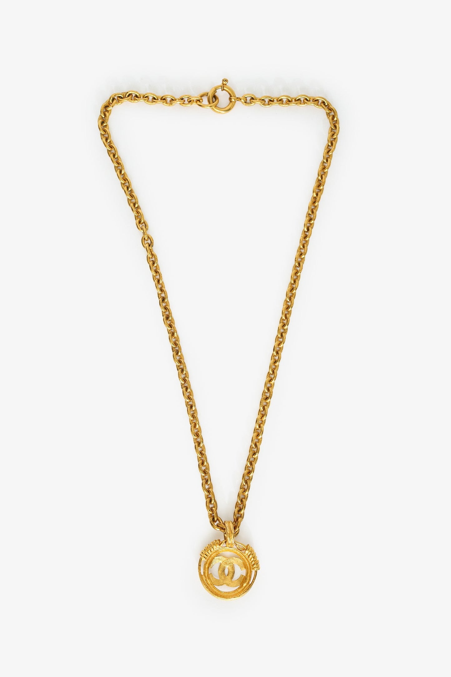 Pre-Loved Chanel™ Gold-tone 1994 Medallion CC Pendant Necklace