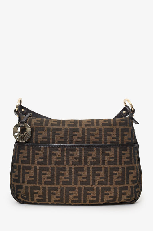 Fendi   Brown Zucca Canvas Crossbody Bag