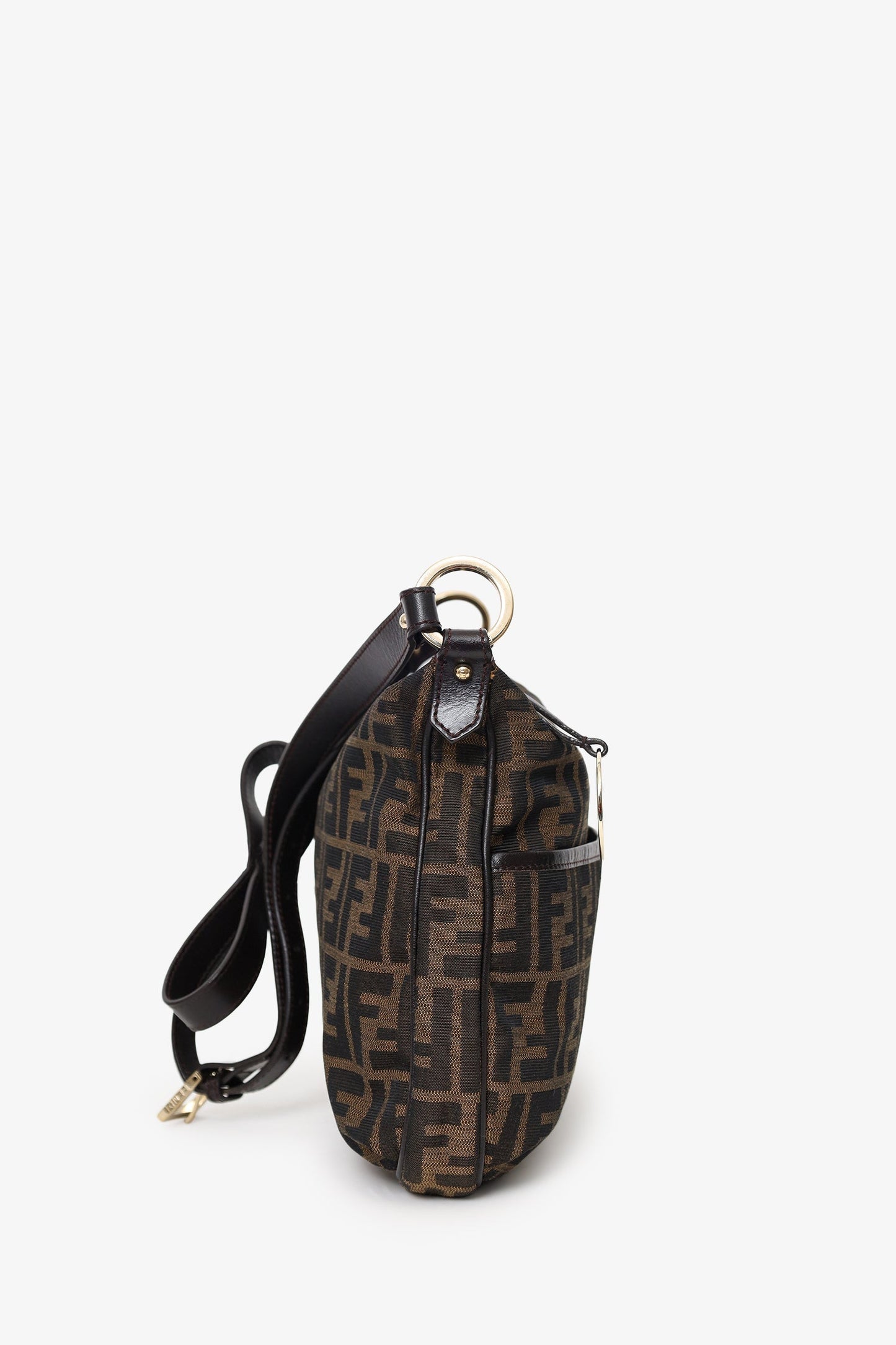 Fendi   Brown Zucca Canvas Crossbody Bag