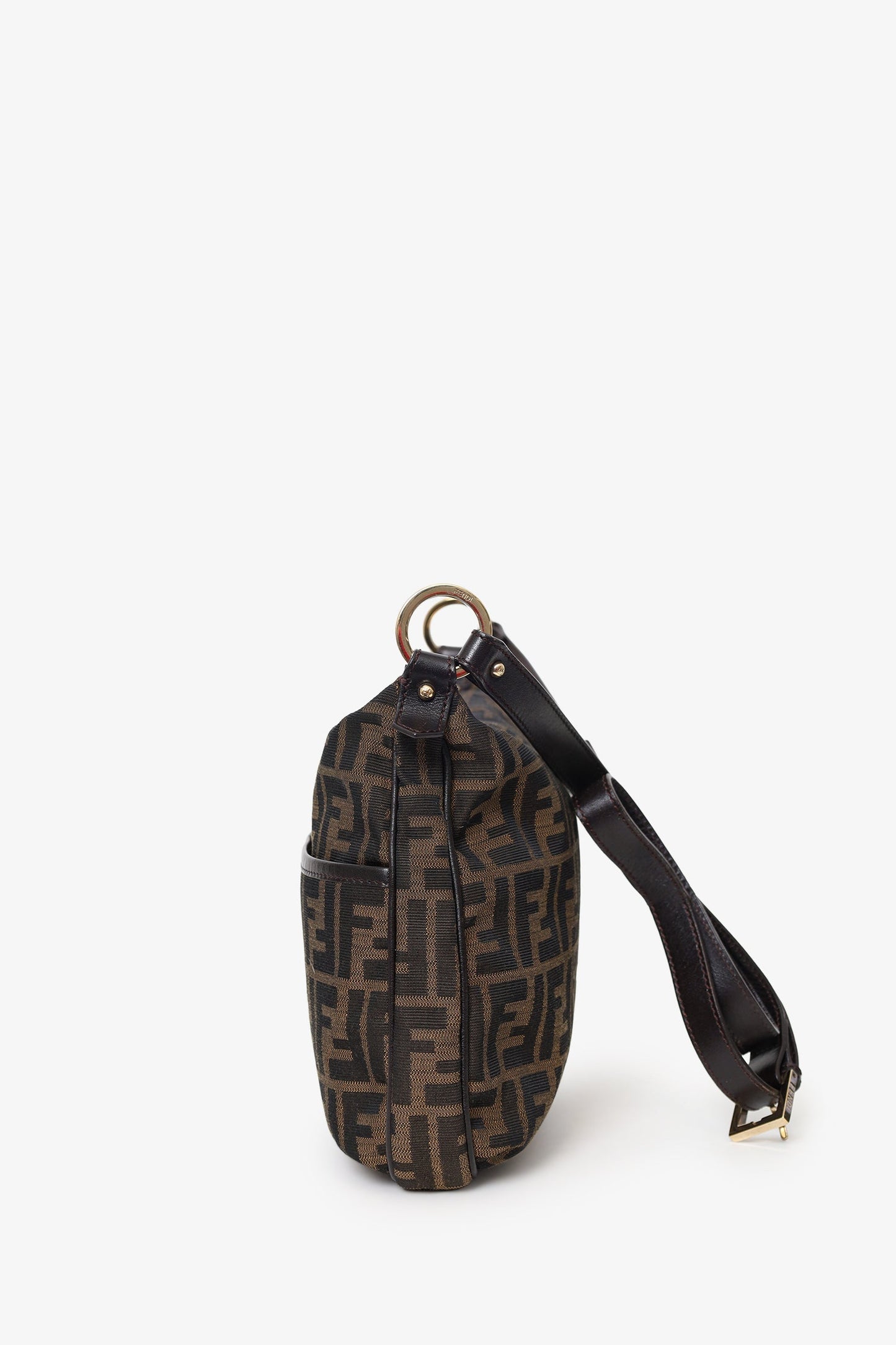 Fendi   Brown Zucca Canvas Crossbody Bag