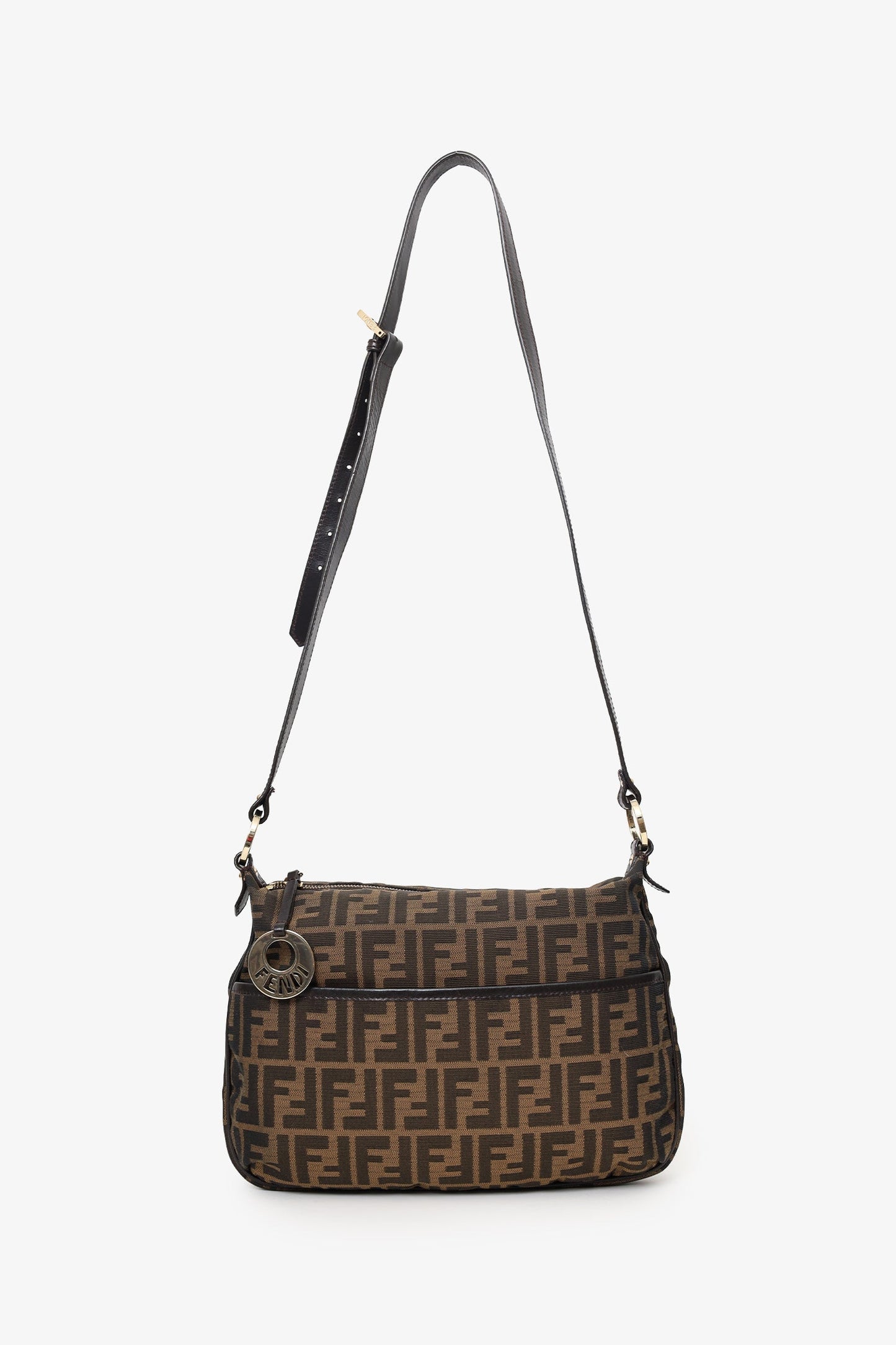 Fendi   Brown Zucca Canvas Crossbody Bag